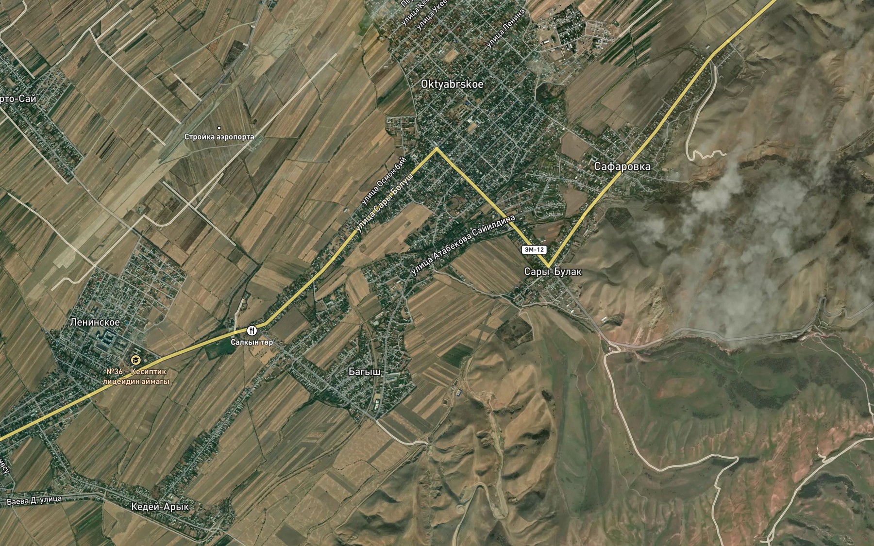 Satellite map of the Sary-Bulak