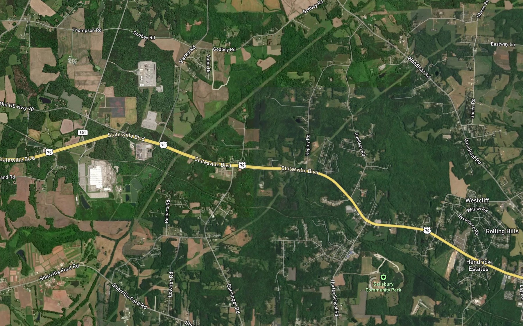 Satellite map of the Setman Branch