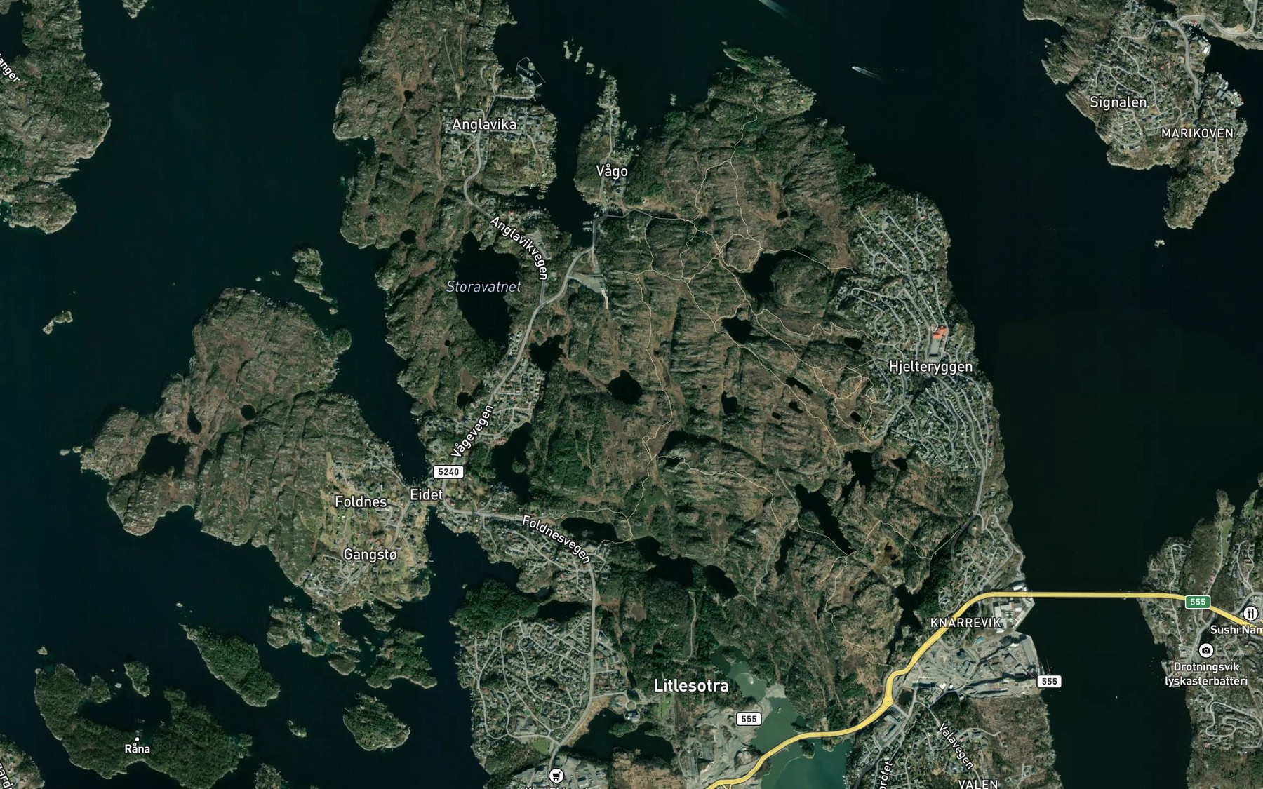 Satellite map of the Botnavatnet