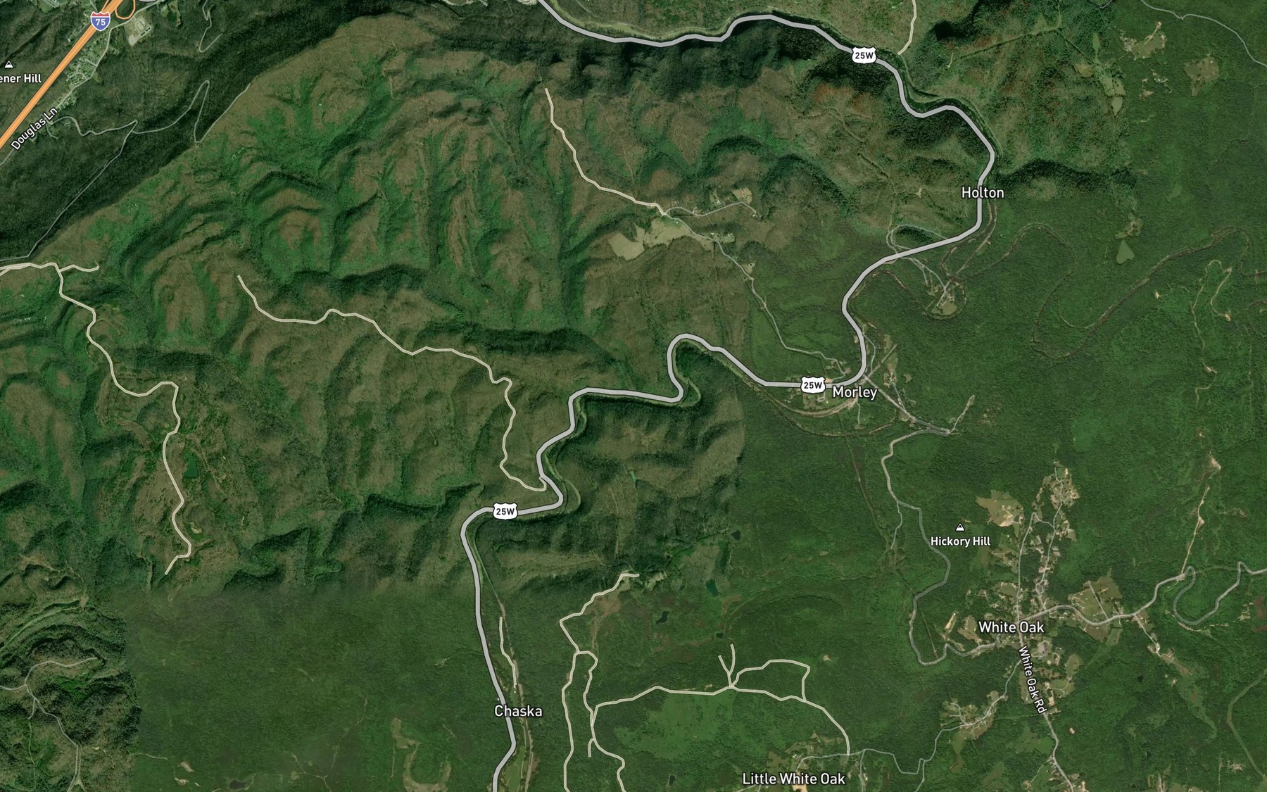 Satellite map of the No Business Branch