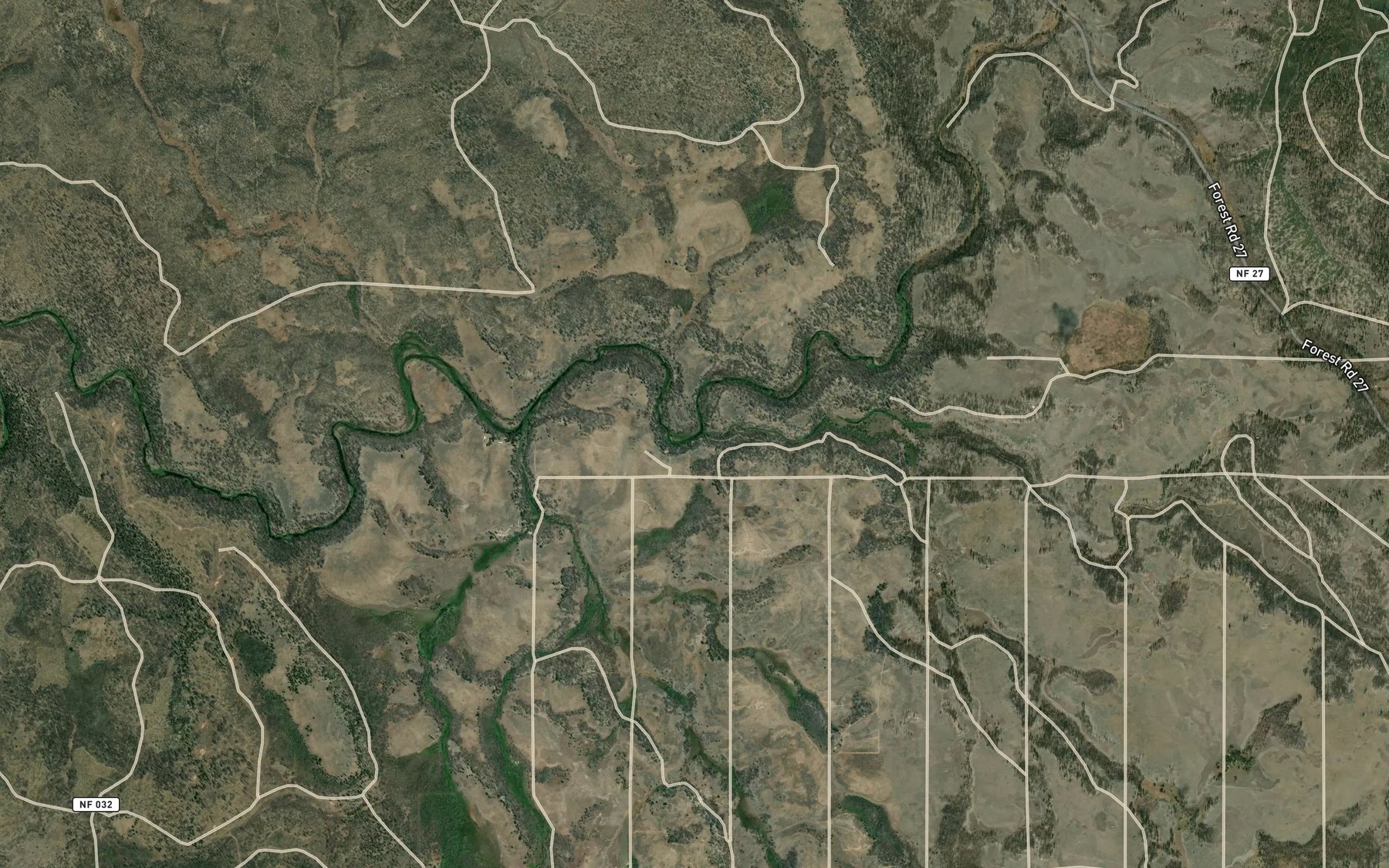 Satellite map of the Merritt Creek