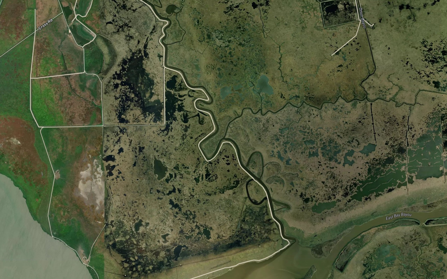 Satellite map of the Onion Bayou