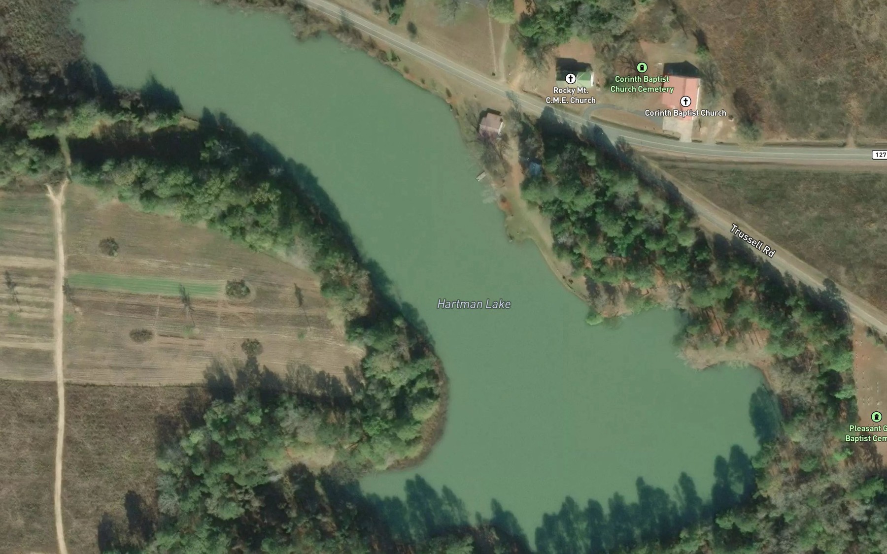 Satellite map of the Hartman Lake