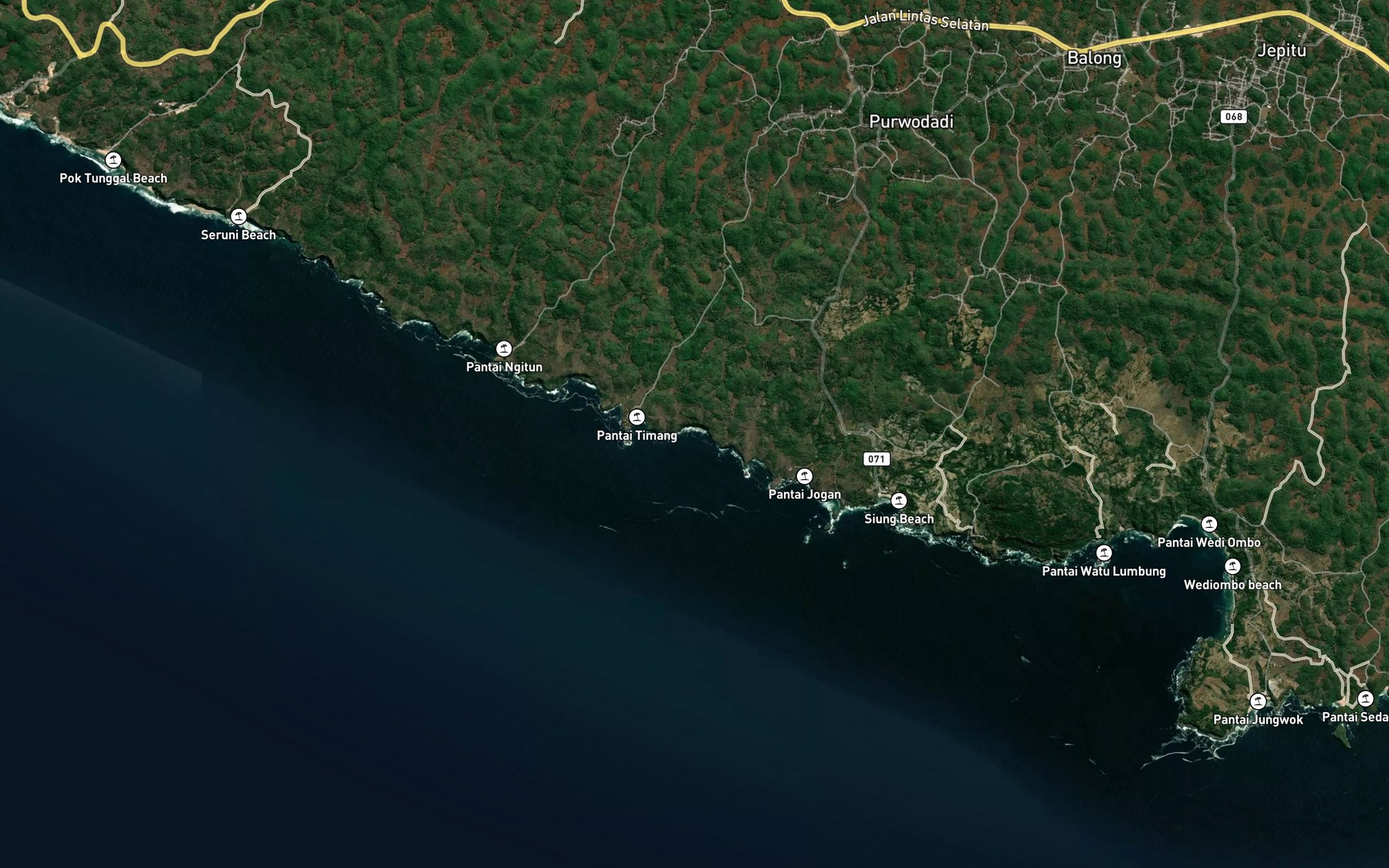 Satellite map of the Teluk Butuhan