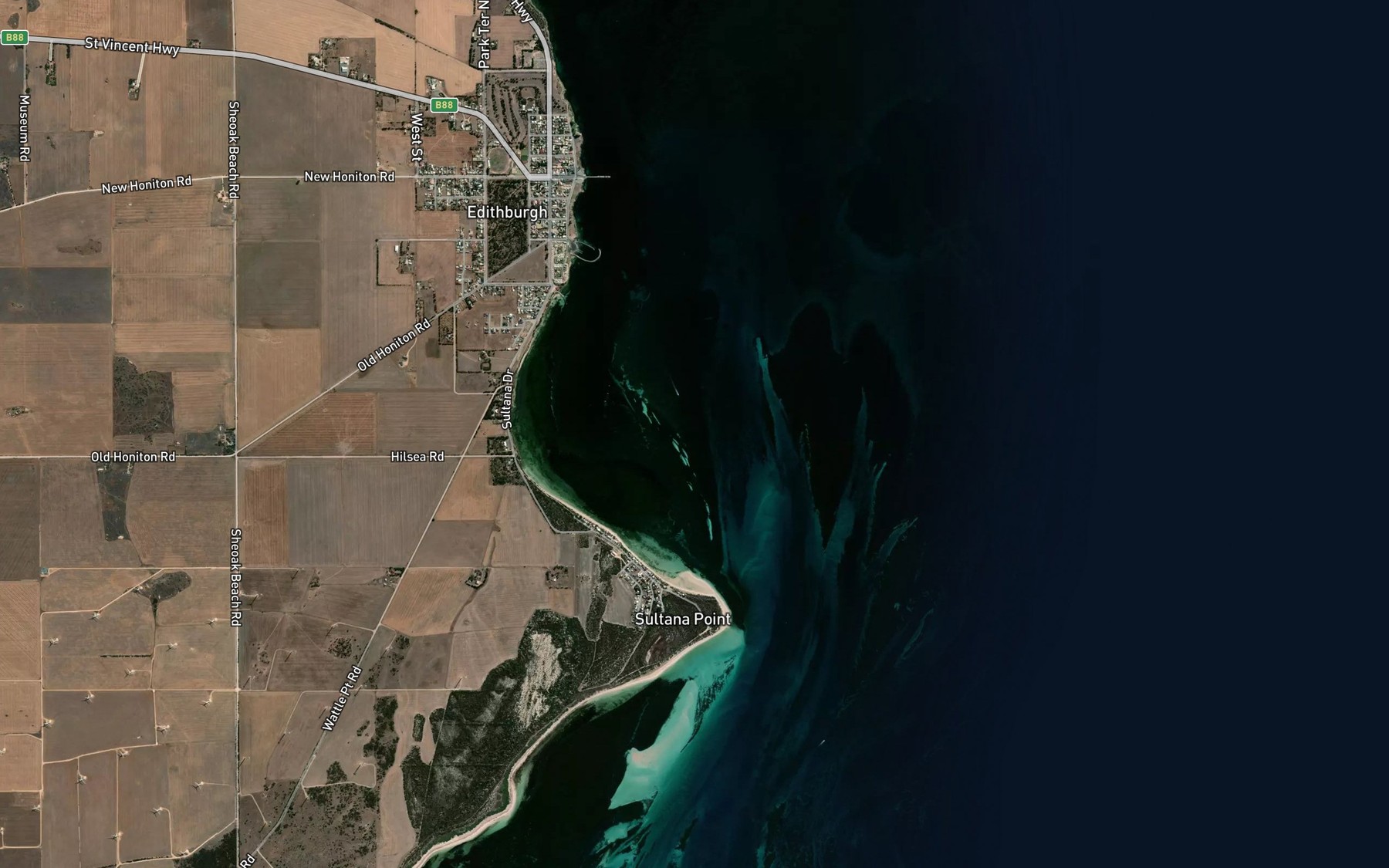 Satellite map of the MacDonnell Sound