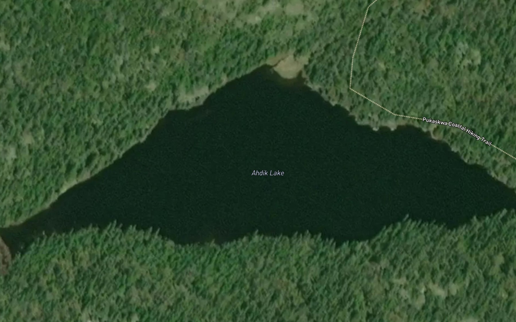 Satellite map of the Ahdik Lake