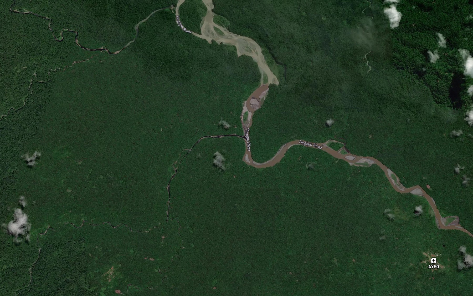 Satellite map of the Menabu River
