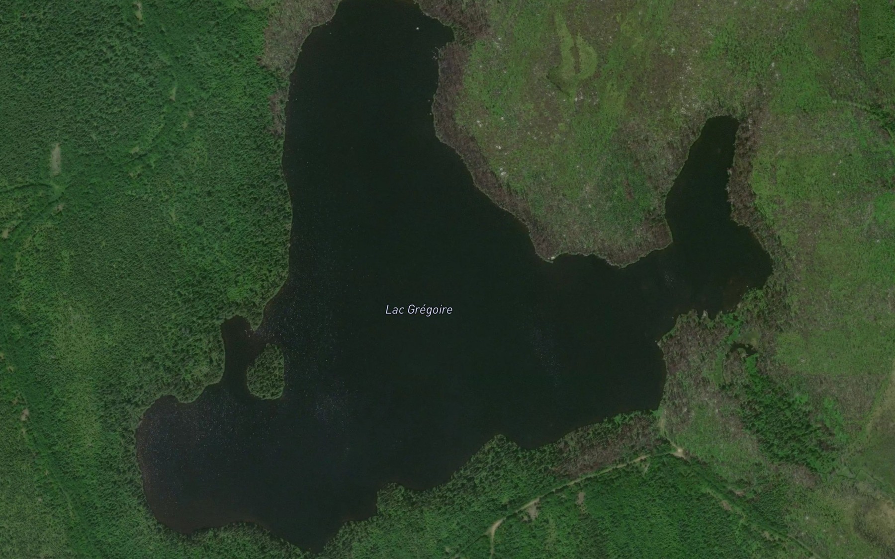 Satellite map of the Lac Gregoire