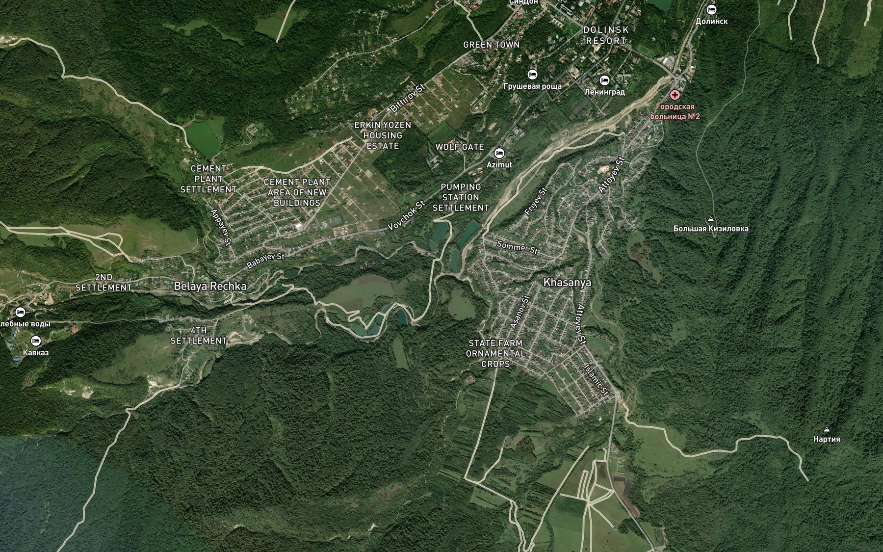 Satellite map of the Belaya