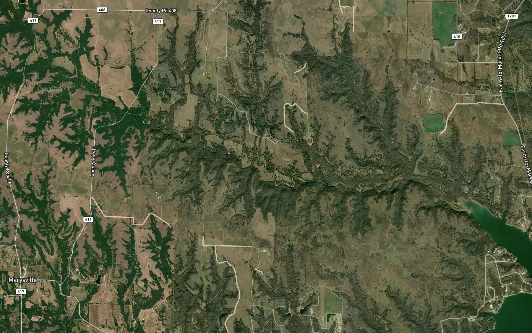 Satellite map of the Davenport Branch