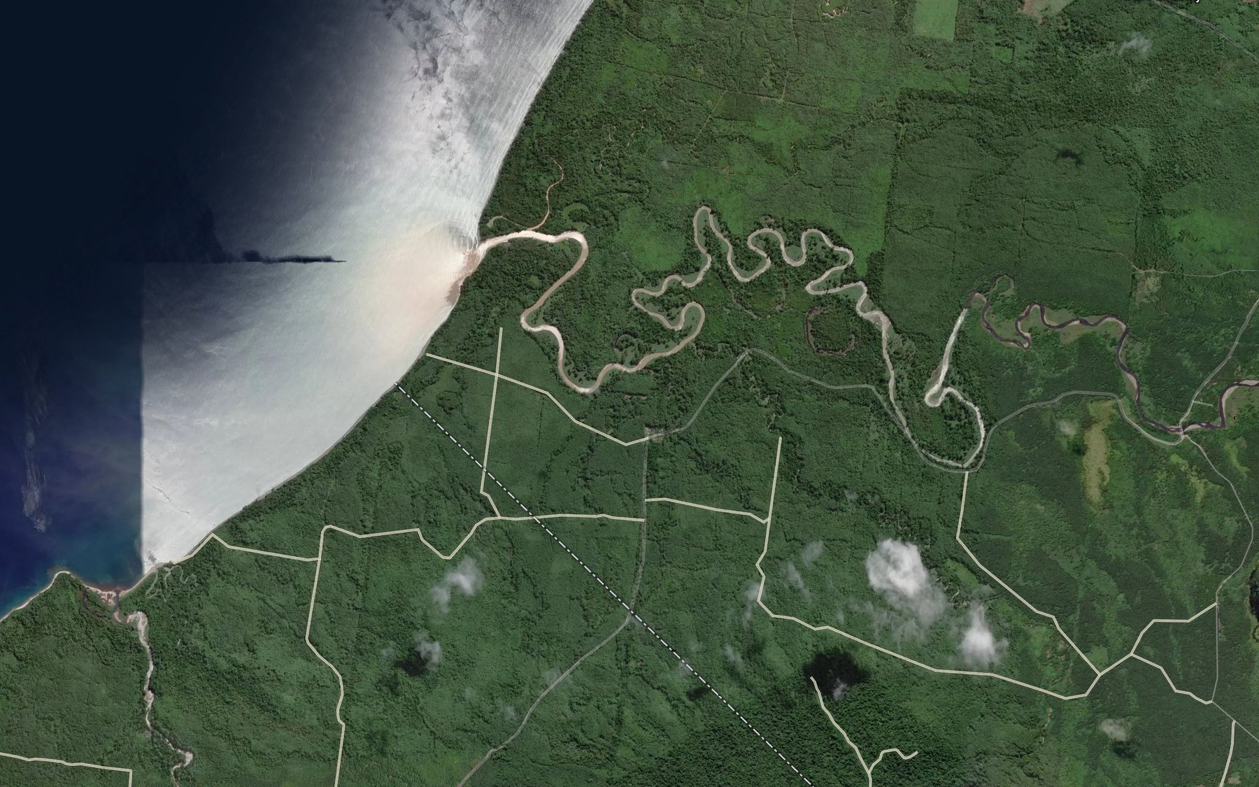 Satellite map of the Aemoi River