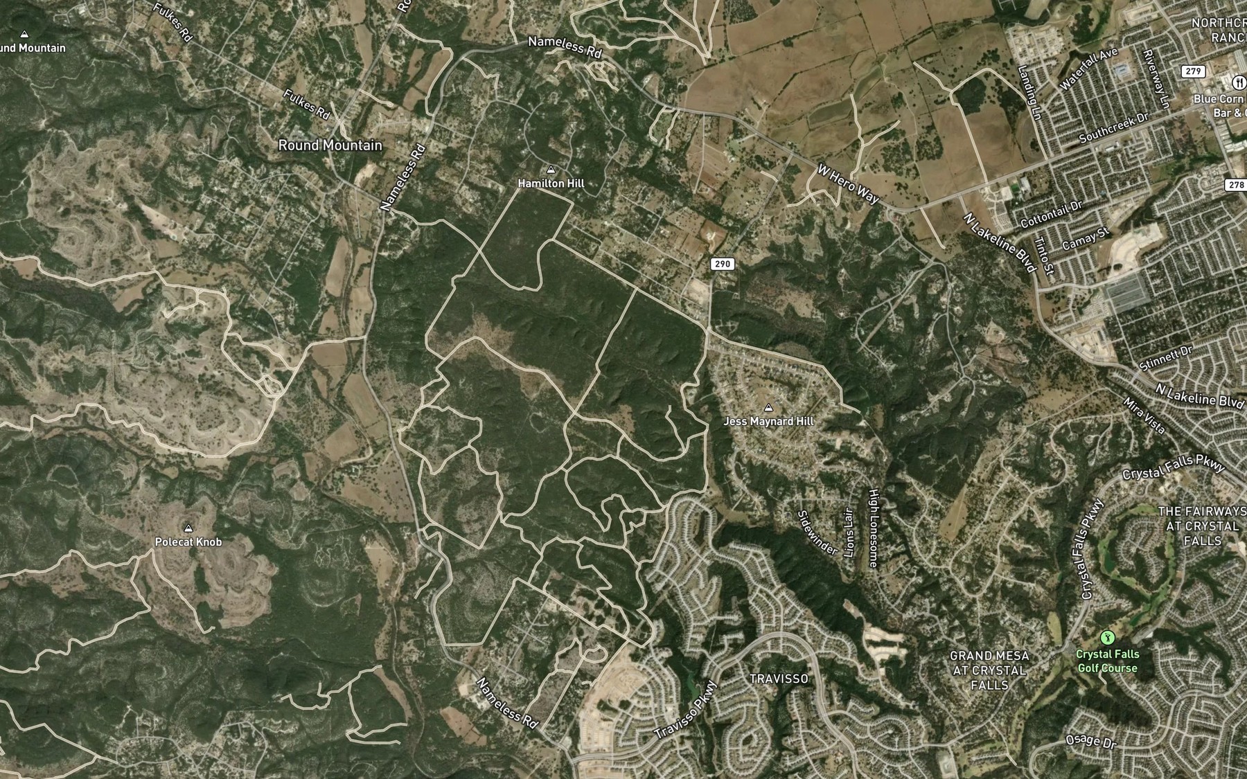 Satellite map of the Flag Spring
