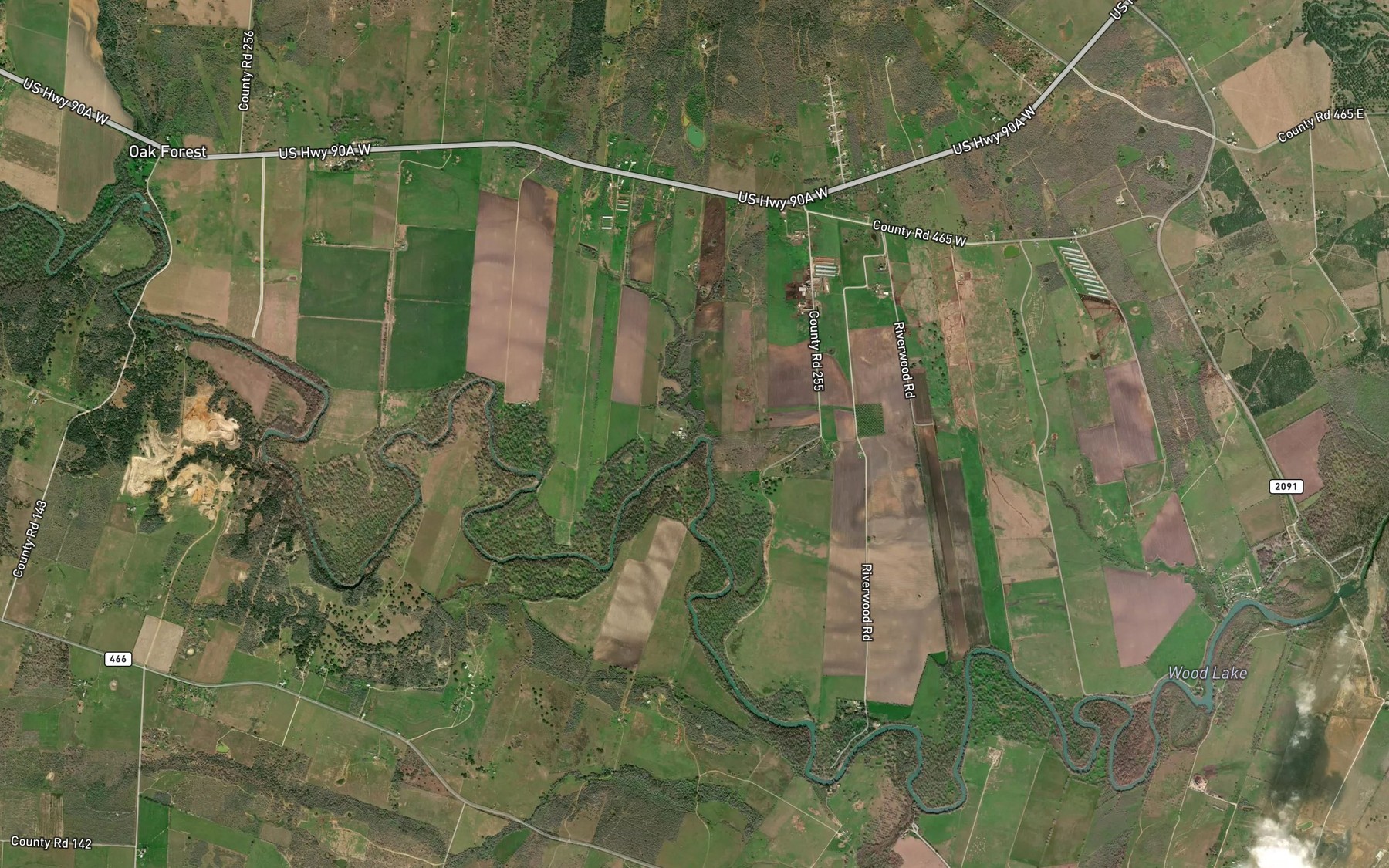 Satellite map of the Answorth Branch