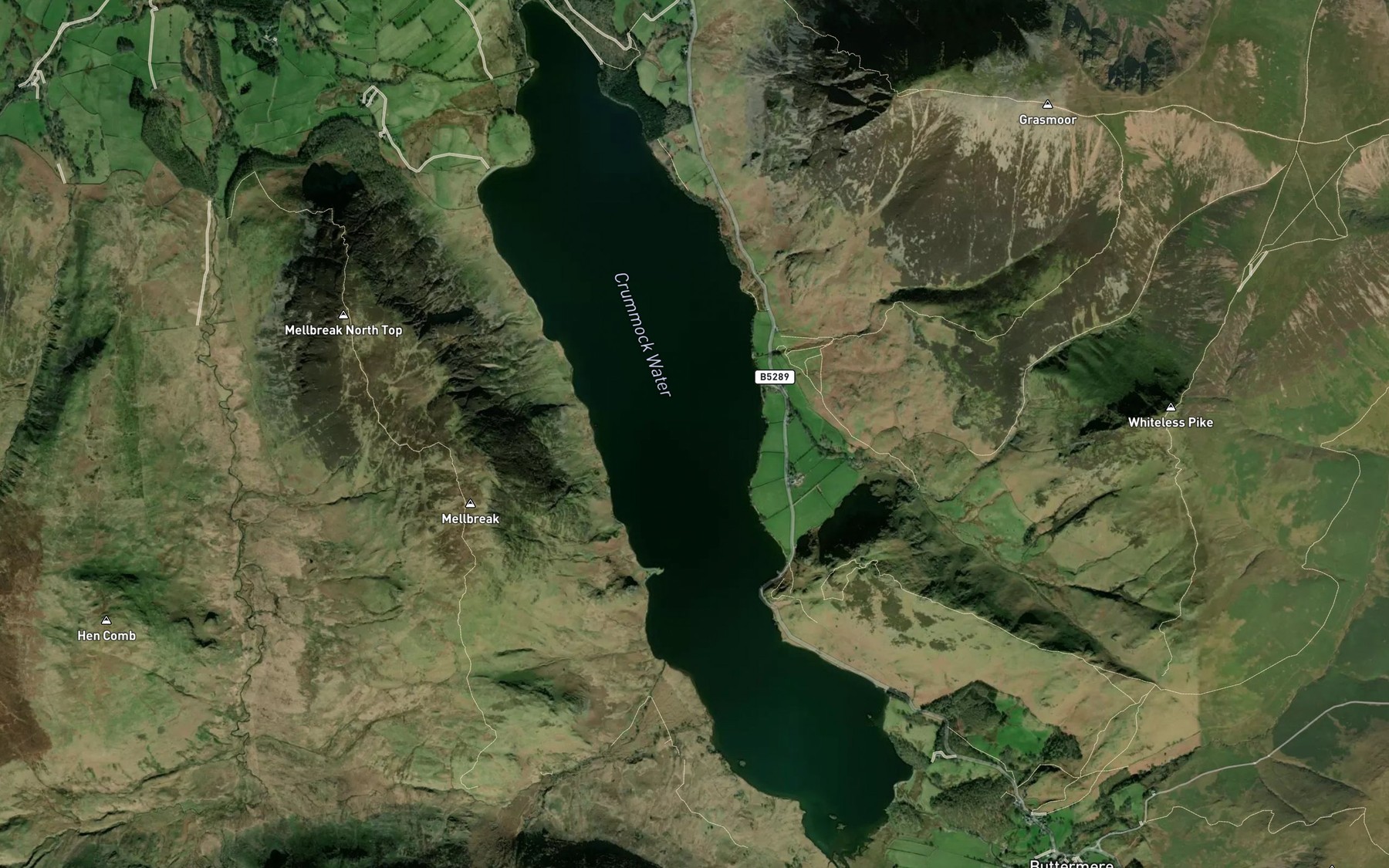 Satellite map of the Crummock Water