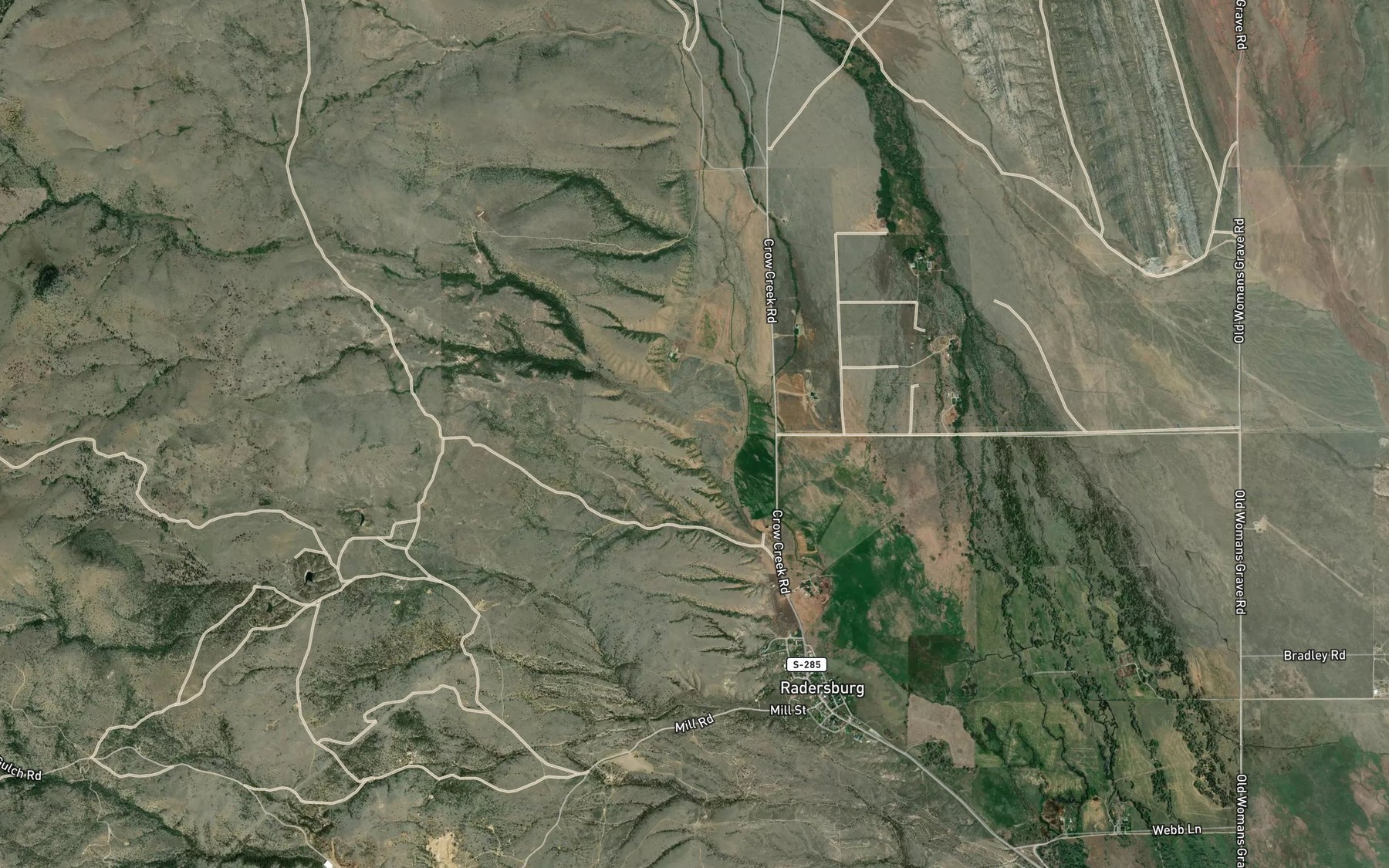 Satellite map of the Swede Ditch