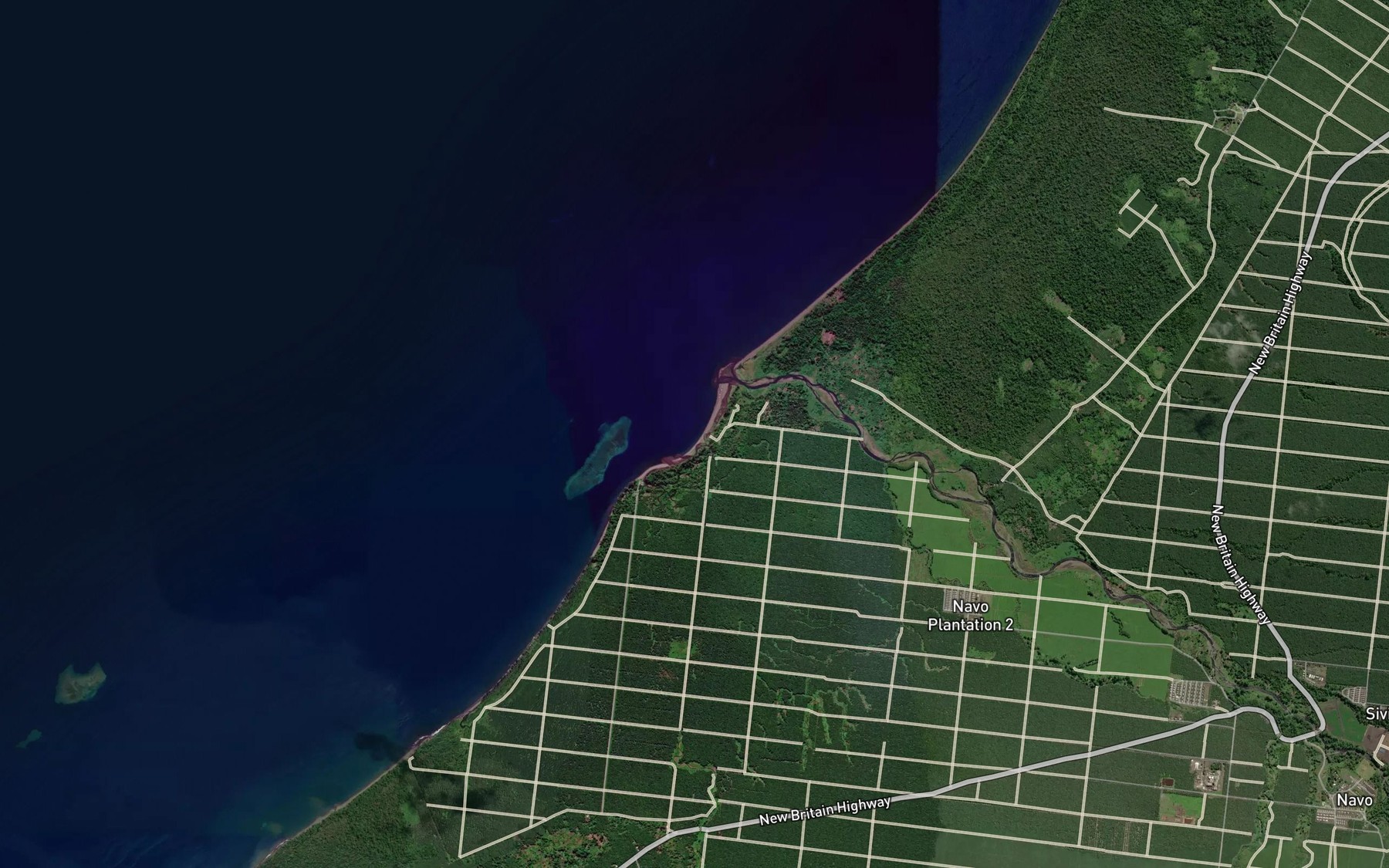 Satellite map of the Matatoga River