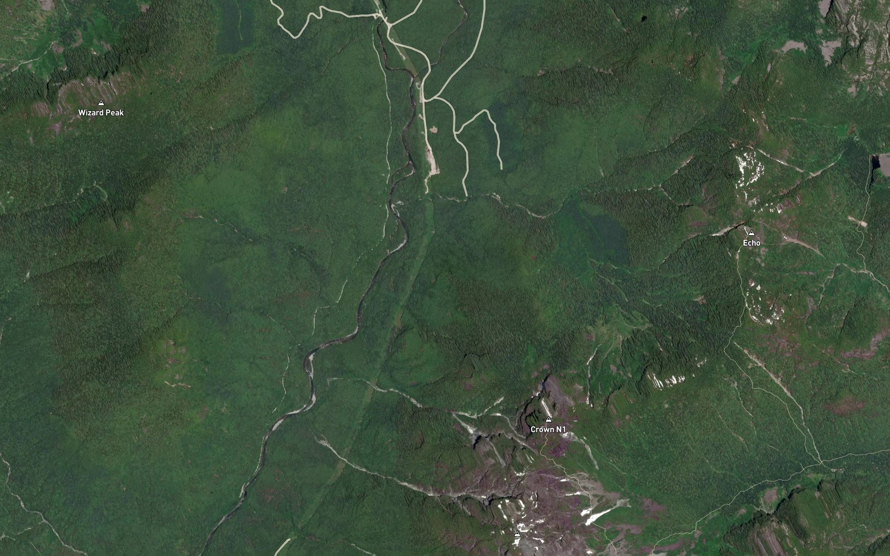 Satellite map of the Healmond Creek
