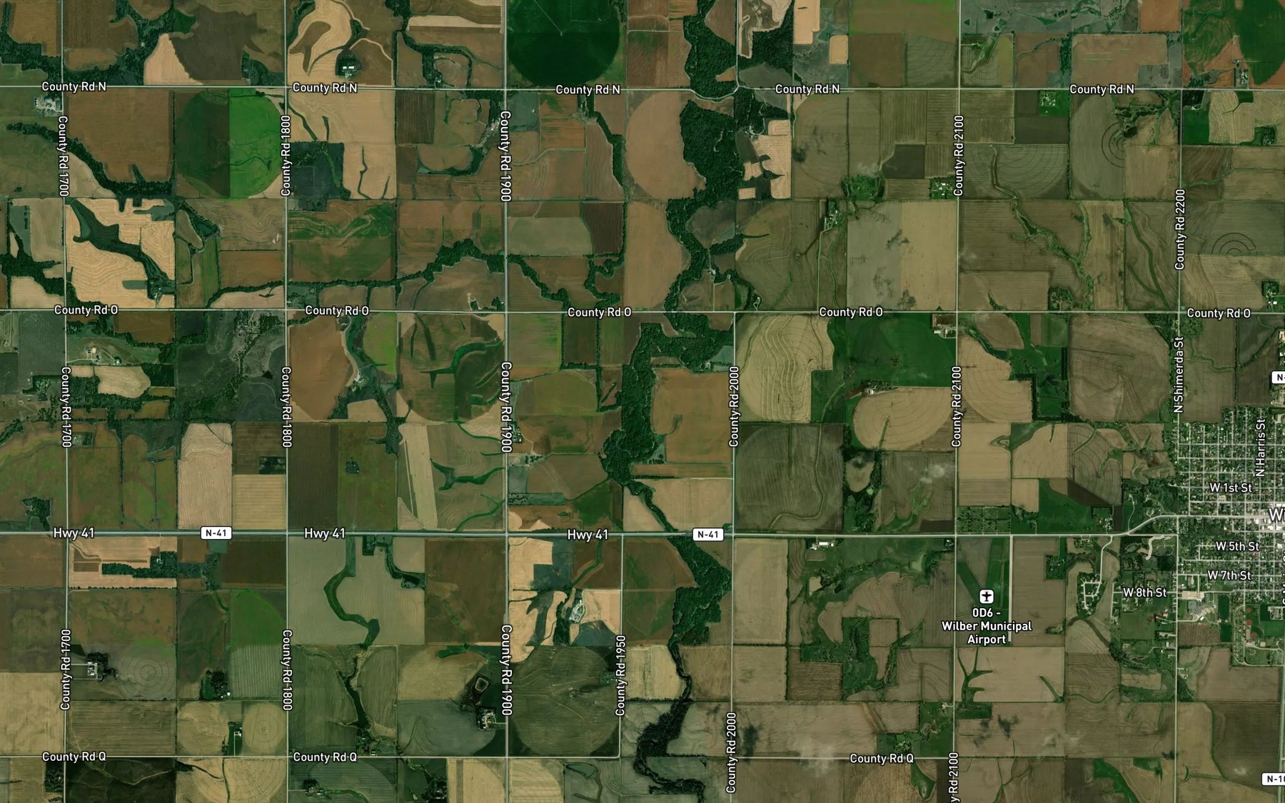 Satellite map of the Dry Creek