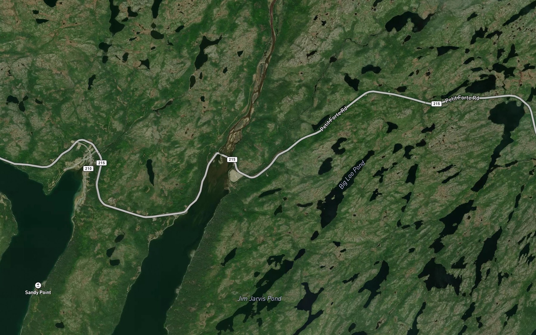 Satellite map of the Kings Brook