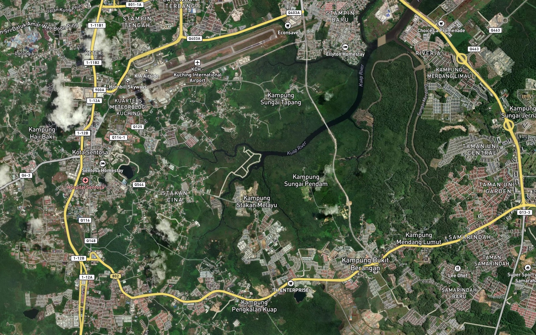 Satellite map of the Sungai Bihu