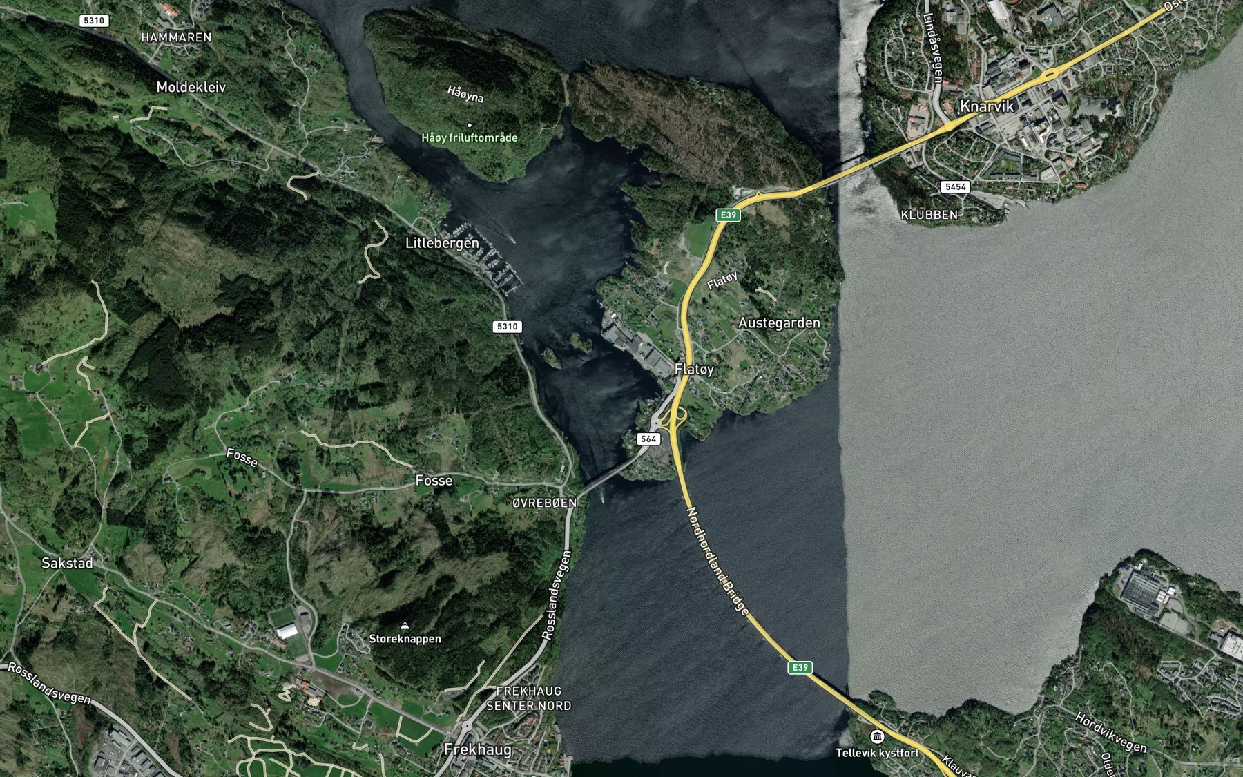 Satellite map of the Nordra Krossnesviki