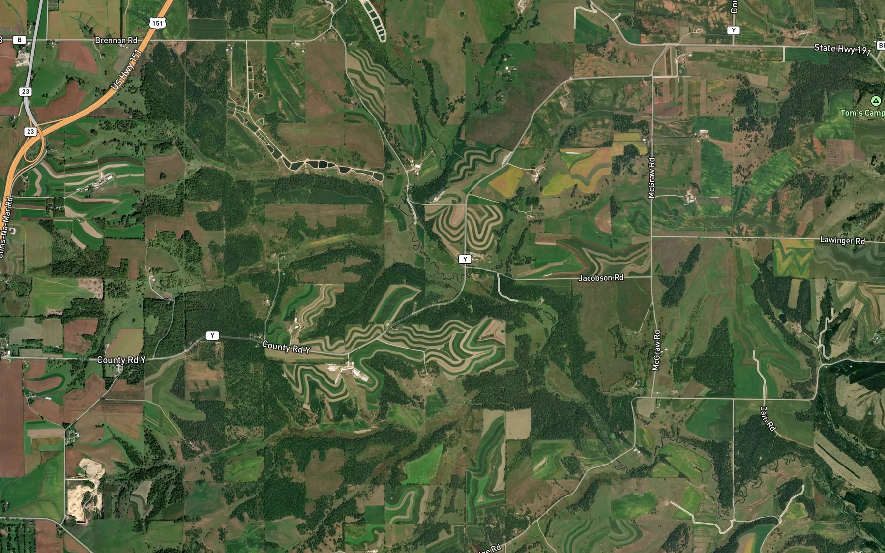 Satellite map of the Blotz Branch