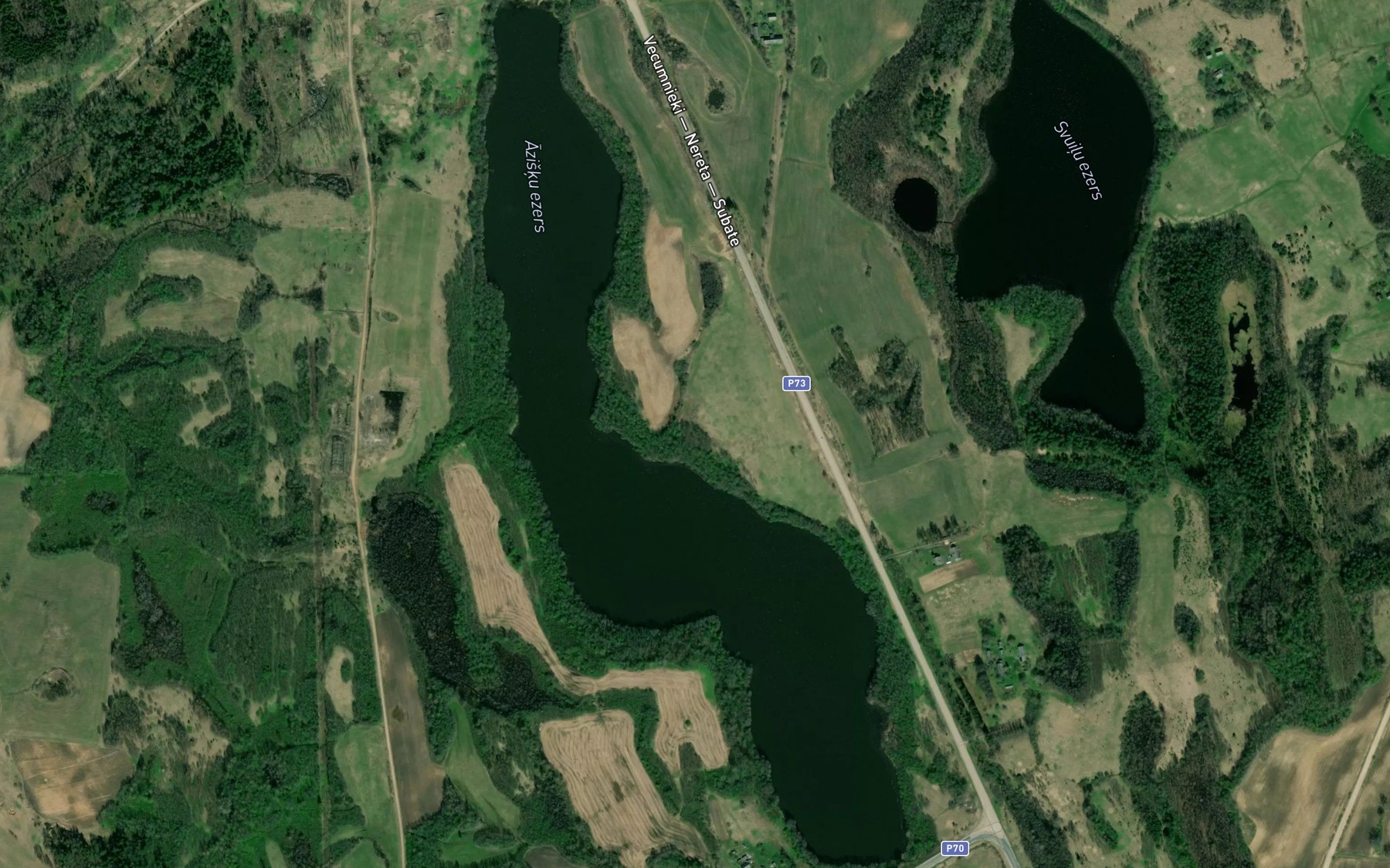Satellite map of the Azisku Ezers