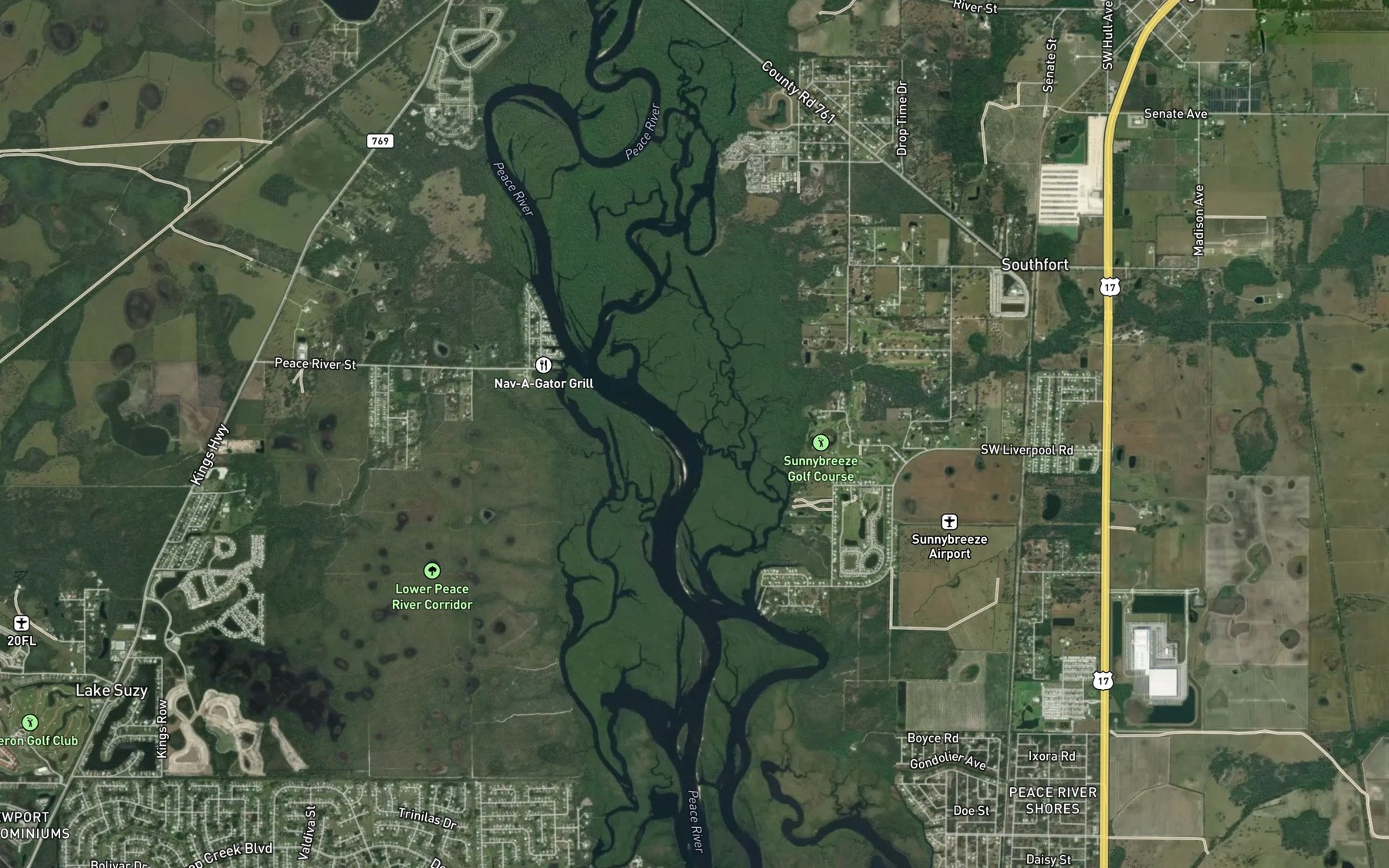 Satellite map of the Thornton Branch