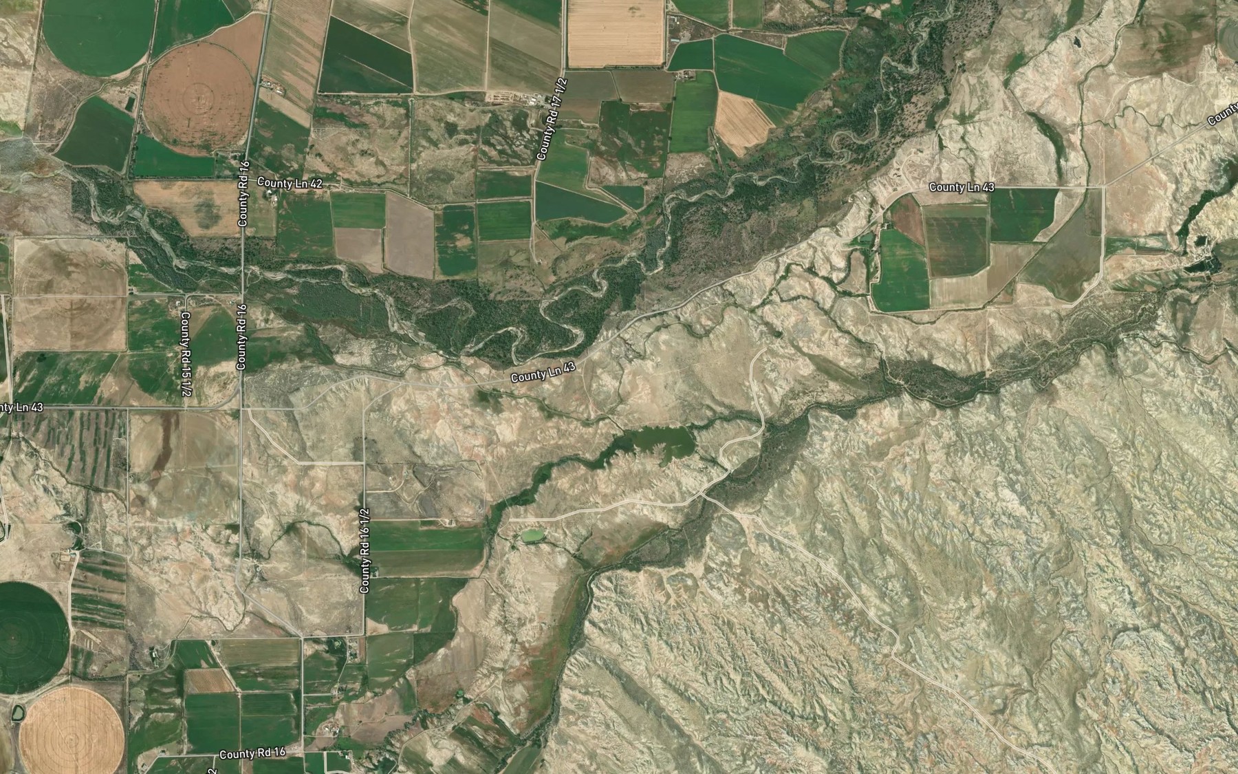 Satellite map of the Sandstone Ditch