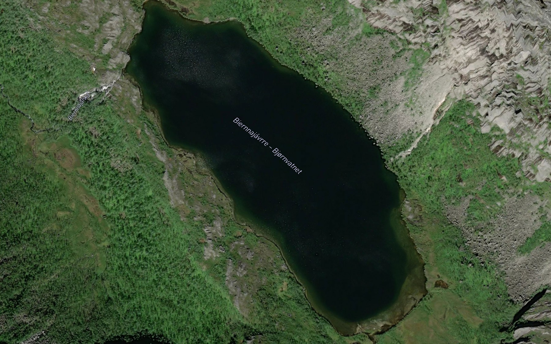 Satellite map of the Biernnajavrre