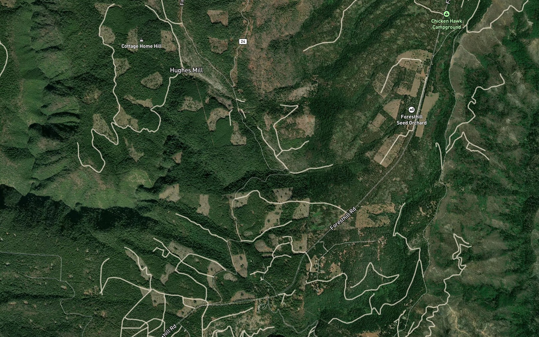 Satellite map of the Brimstone Creek