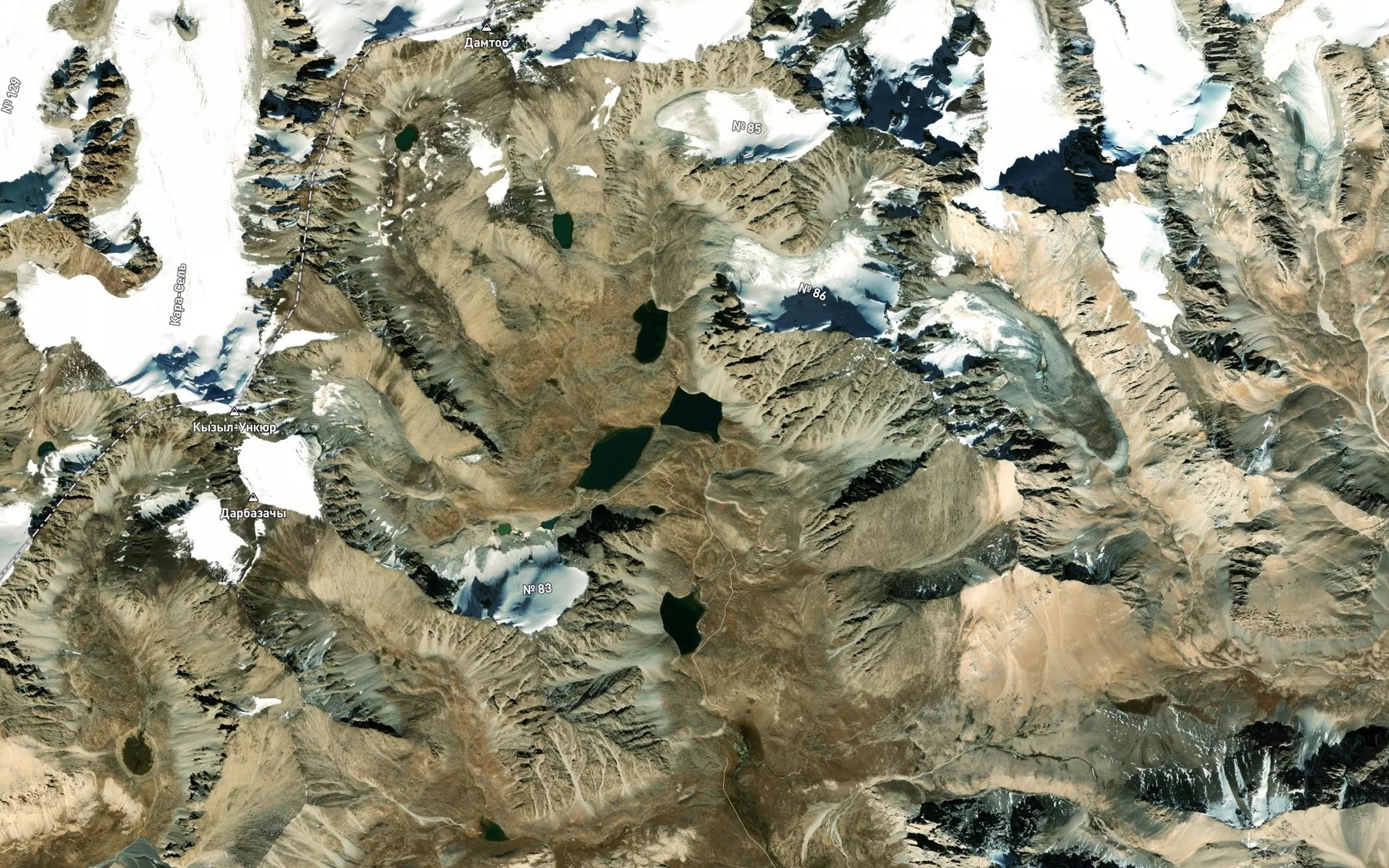 Satellite map of the Ozera Damdzhayloo