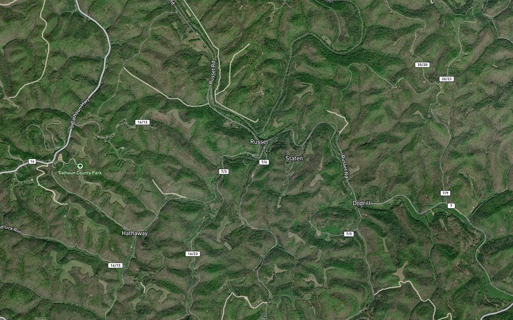 Satellite map of the Big Run