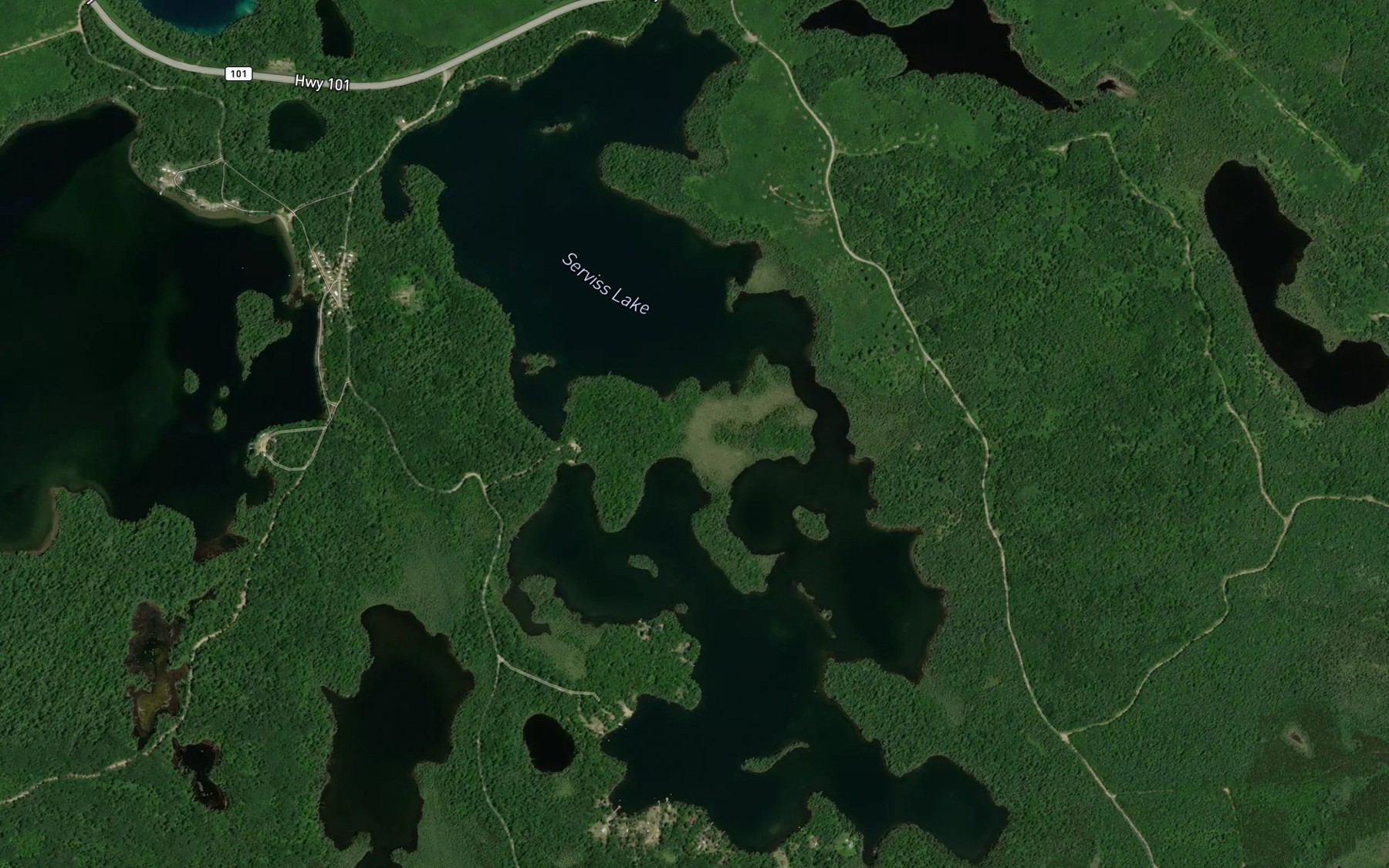 Satellite map of the Serviss Lake