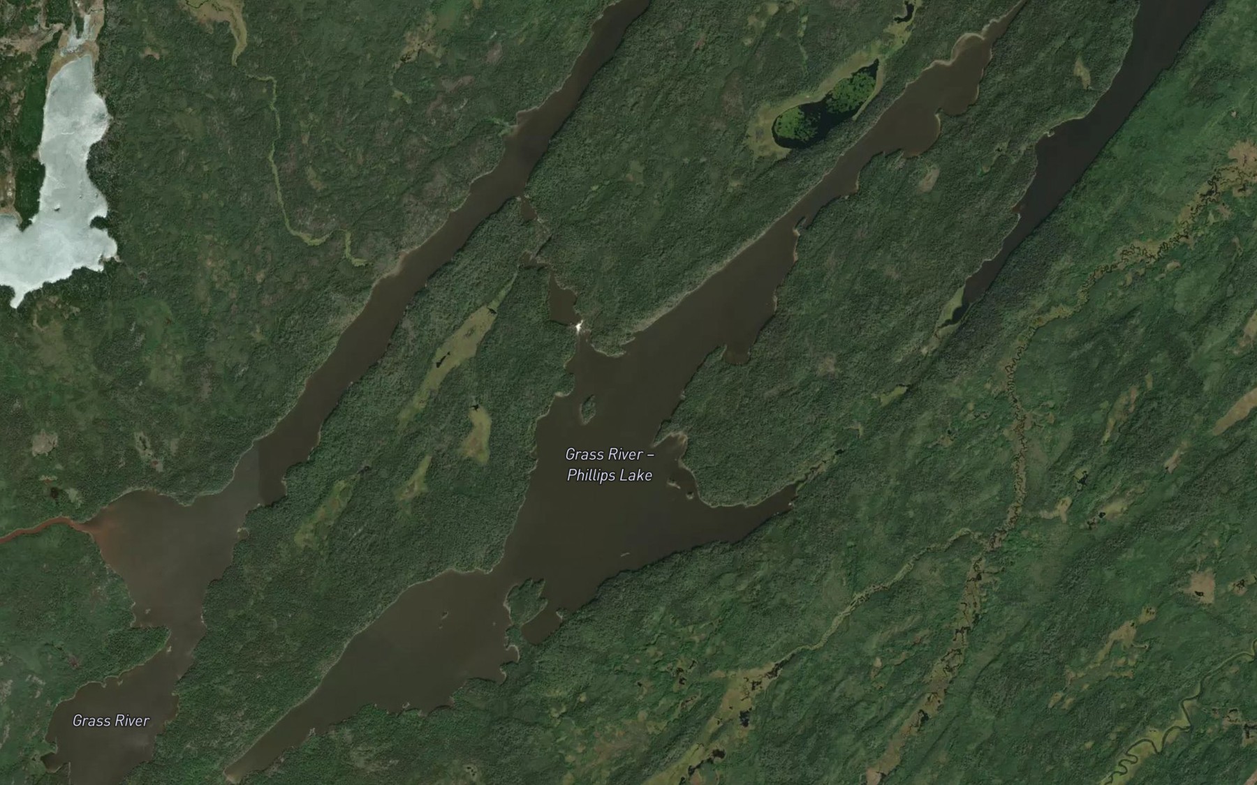 Satellite map of the Phillips Lake