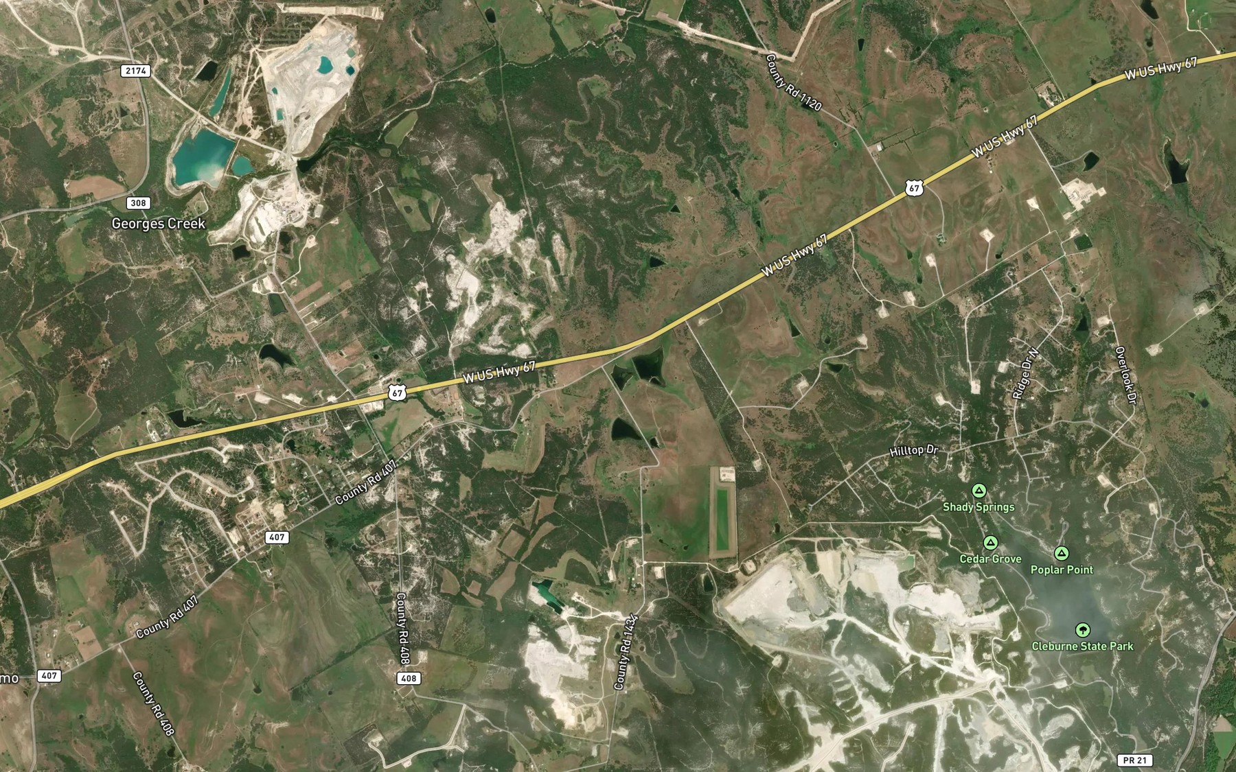 Satellite map of the Young Lake