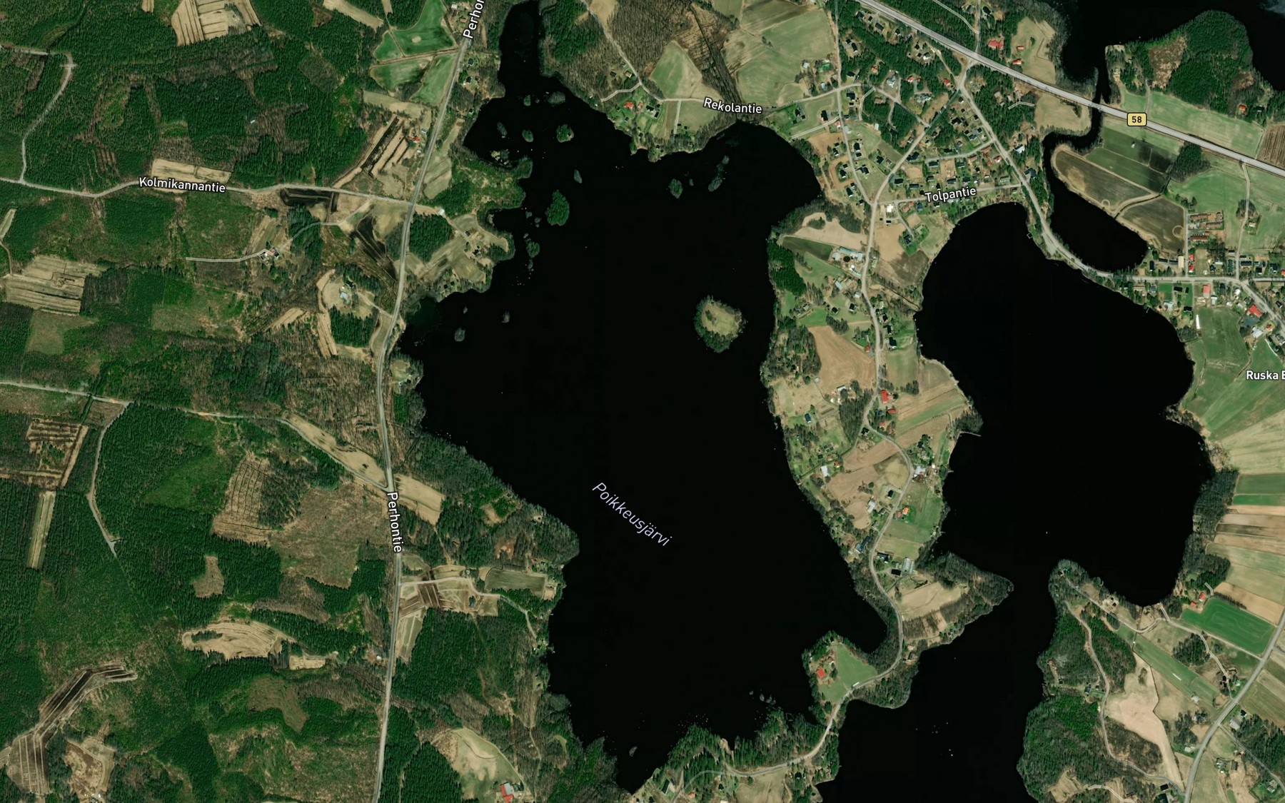 Satellite map of the Poikkeusjarvi