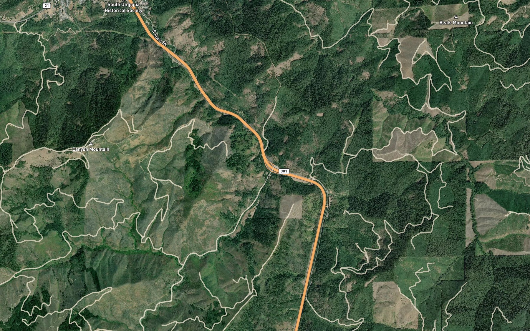 Satellite map of the West Fork Canyon Creek