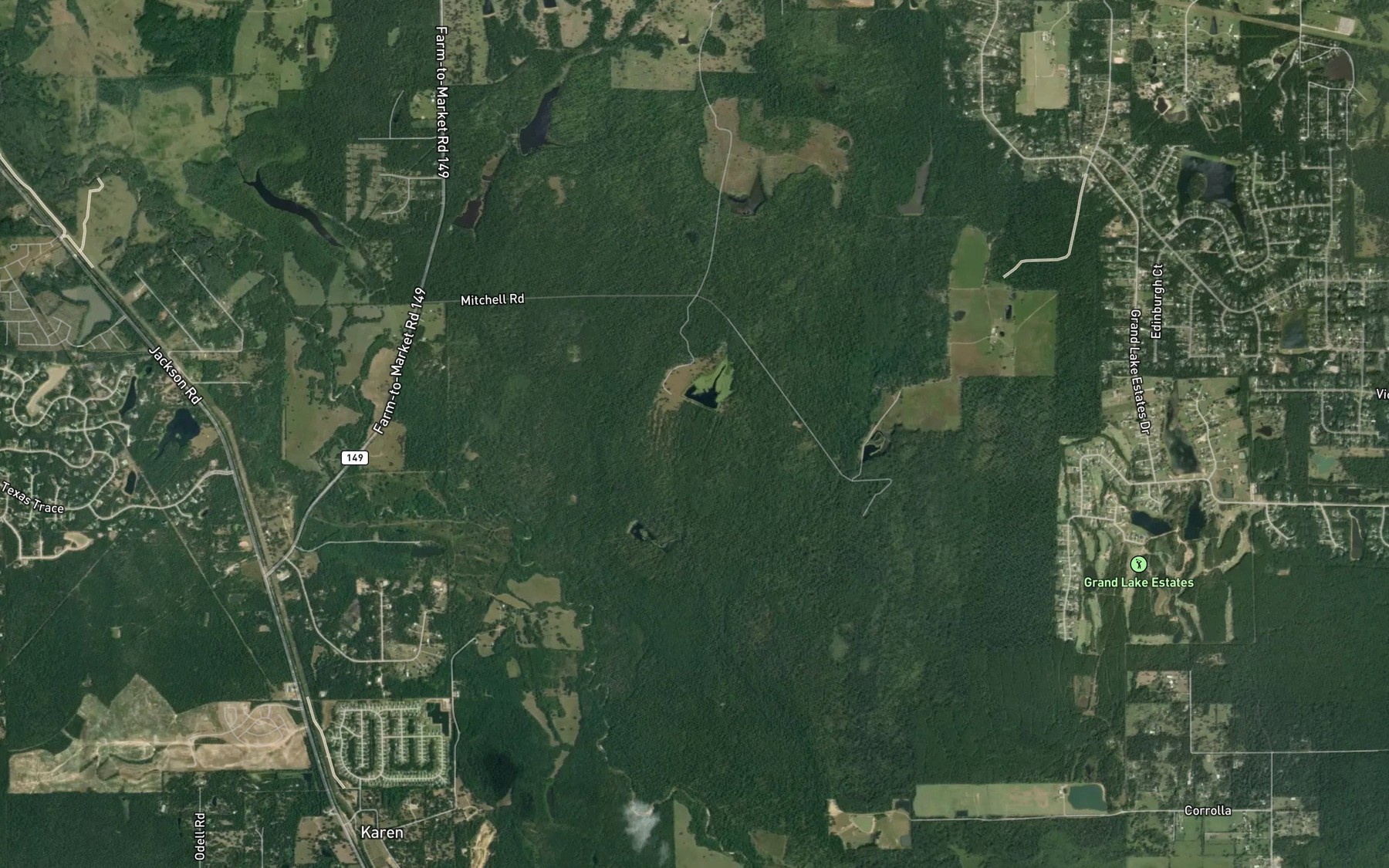 Satellite map of the Mitchell Lake