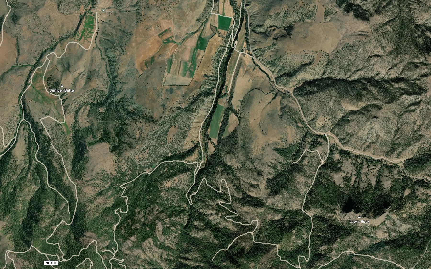Satellite map of the Shoemaker Ditch