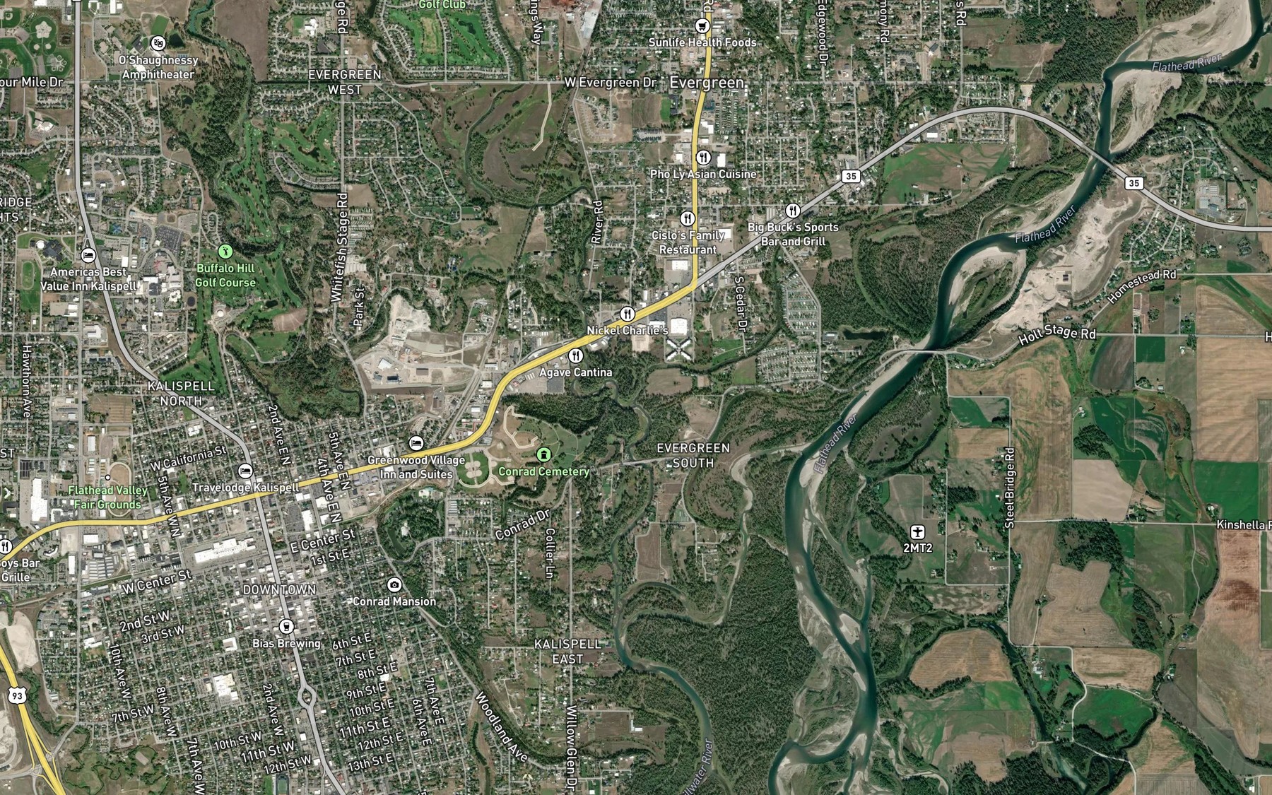 Satellite map of the Spring Creek