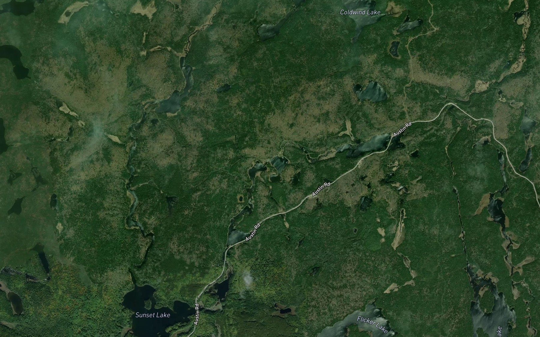 Satellite map of the Redstart Lake