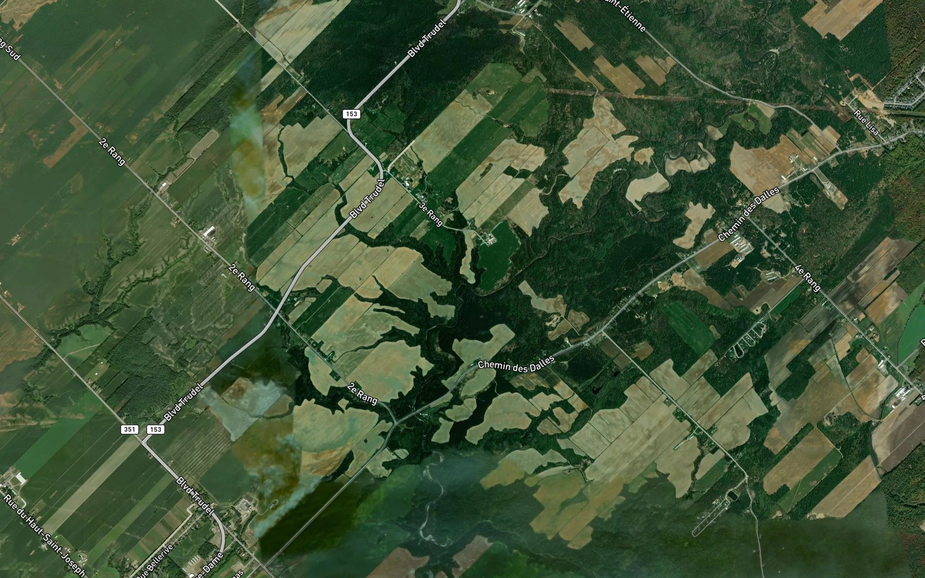 Satellite map of the Ruisseau Bournival-Heroux