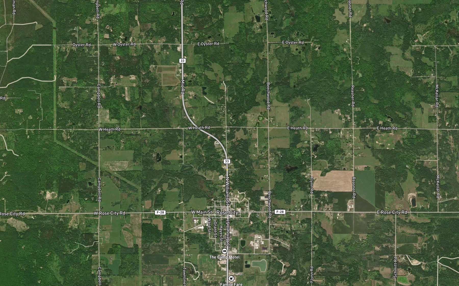 Satellite map of the Bixby Creek