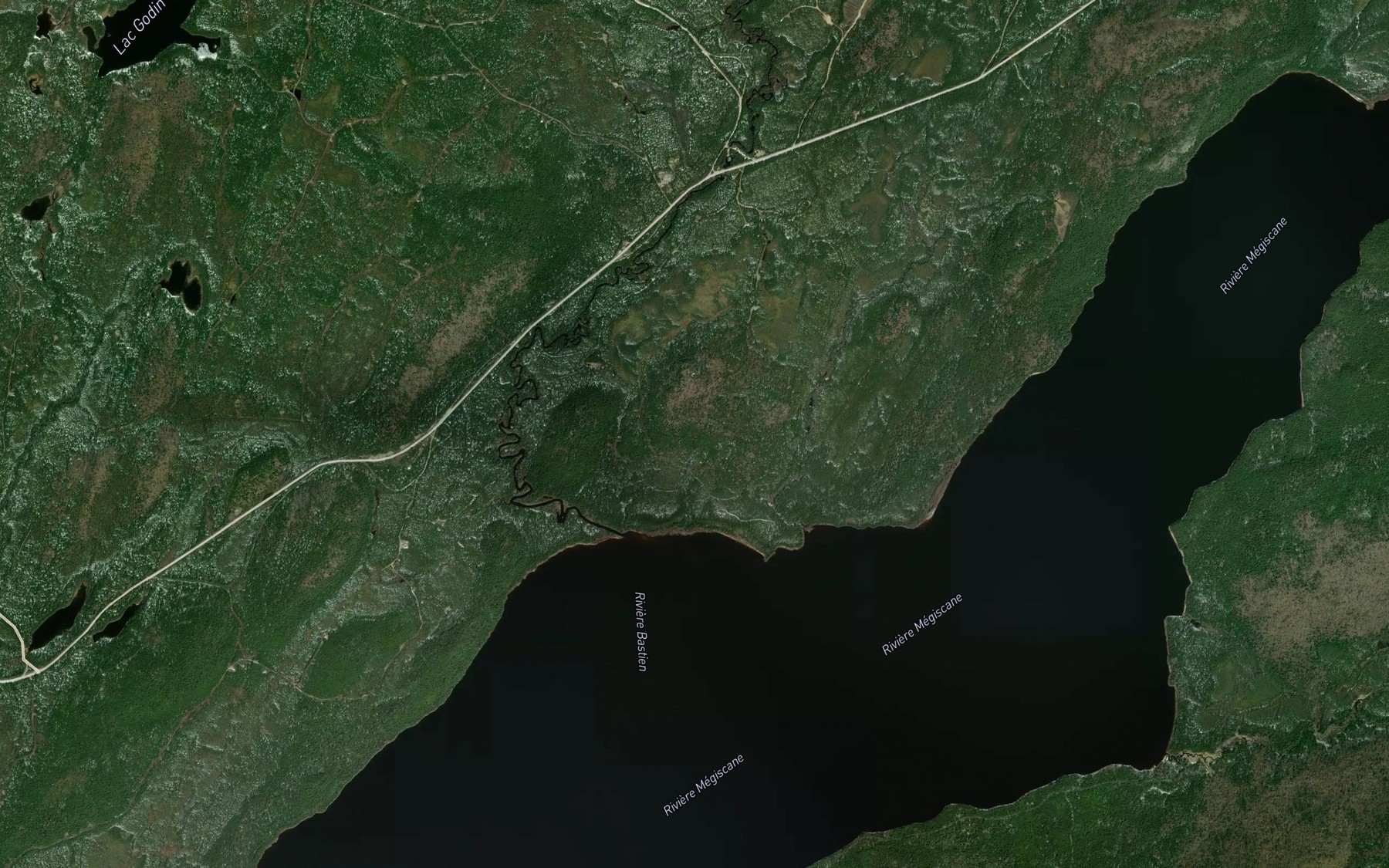 Satellite map of the Riviere Bastien