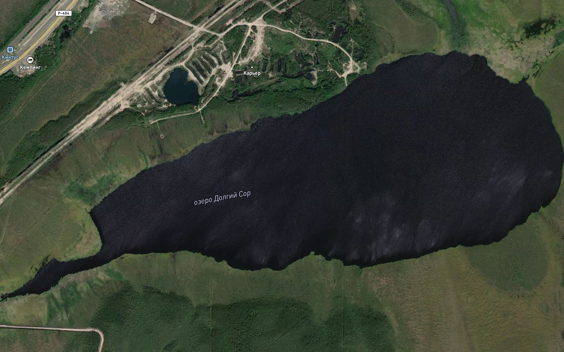Satellite map of the Ozero Dolgiy Sor