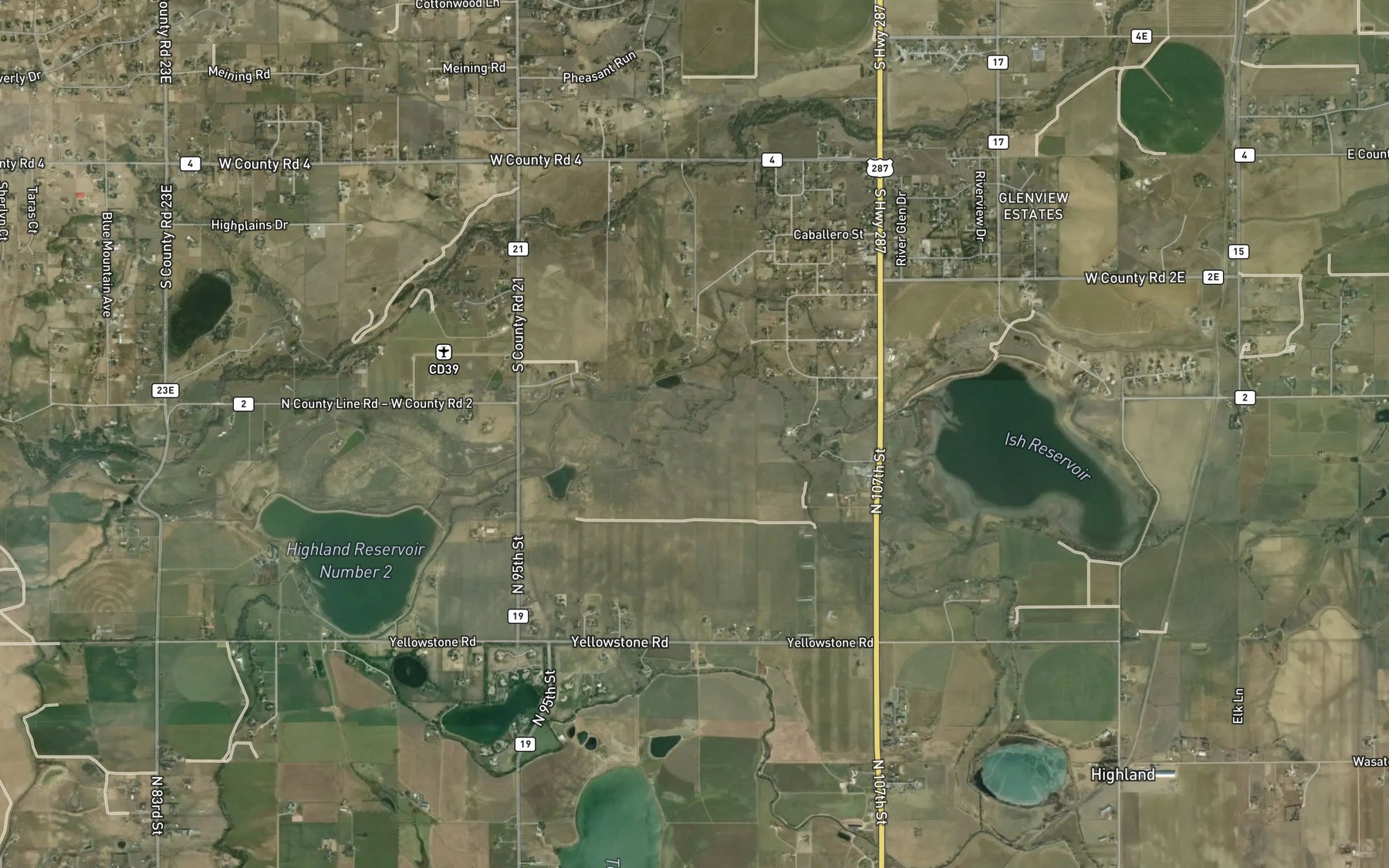 Satellite map of the Supply Ditch