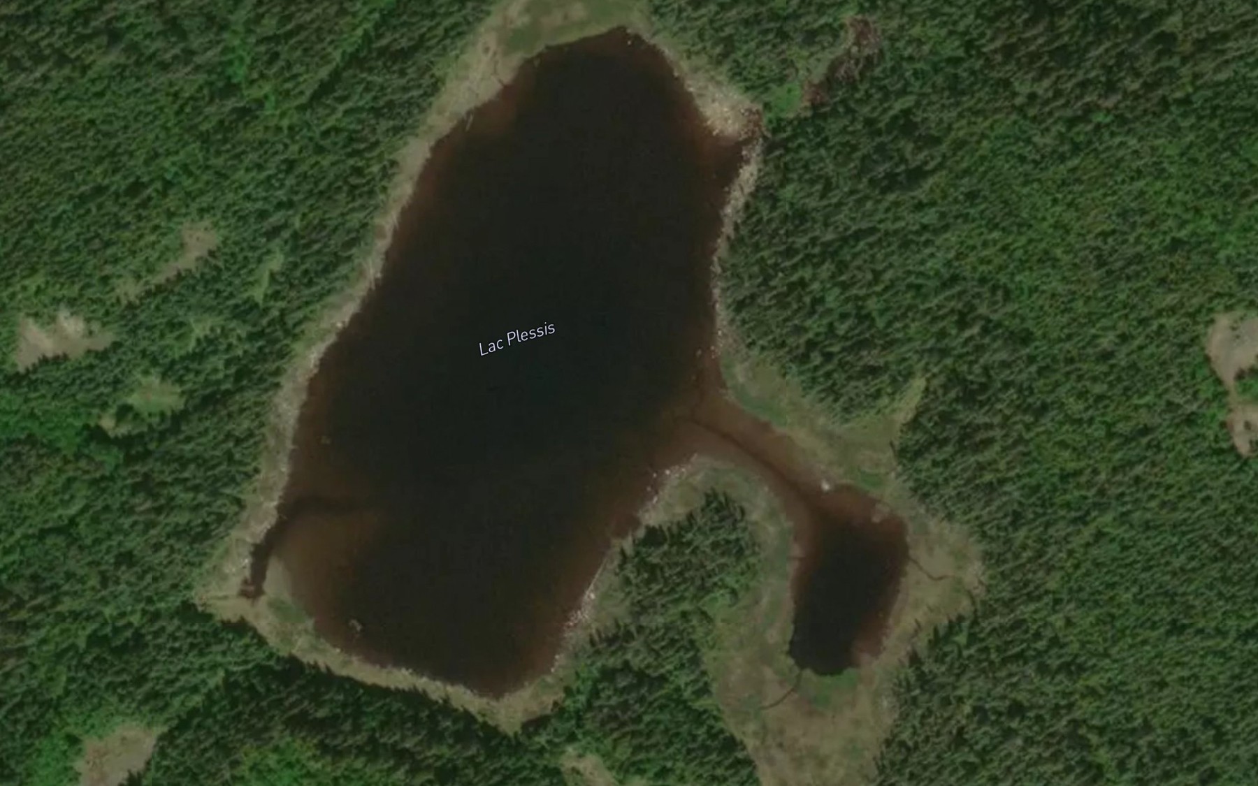 Satellite map of the Lac Plessis