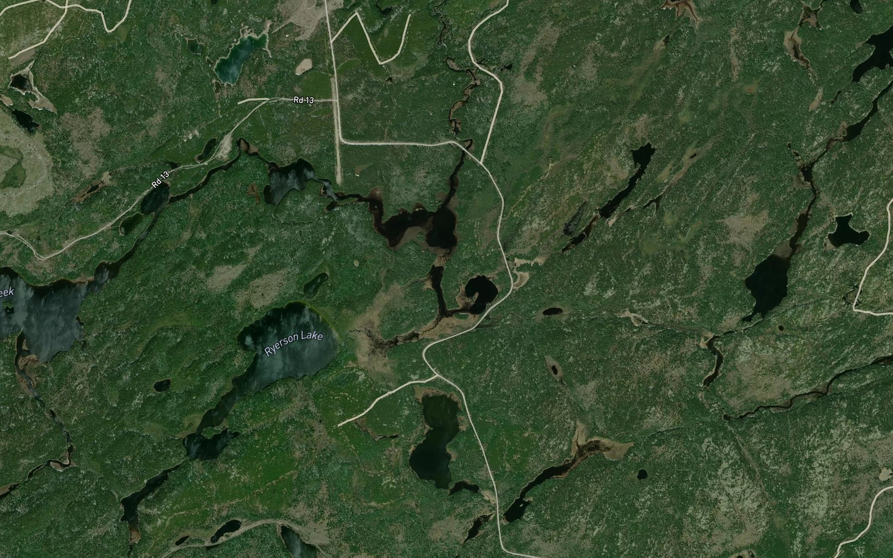 Satellite map of the Ryerson Creek