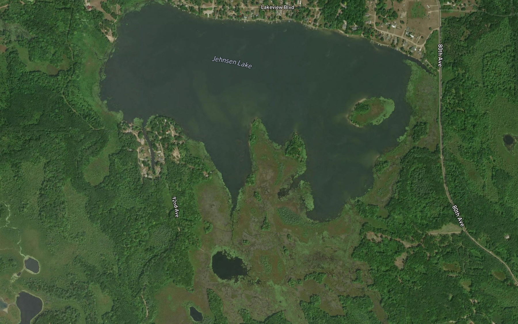 Satellite map of the Jehnsen Lake